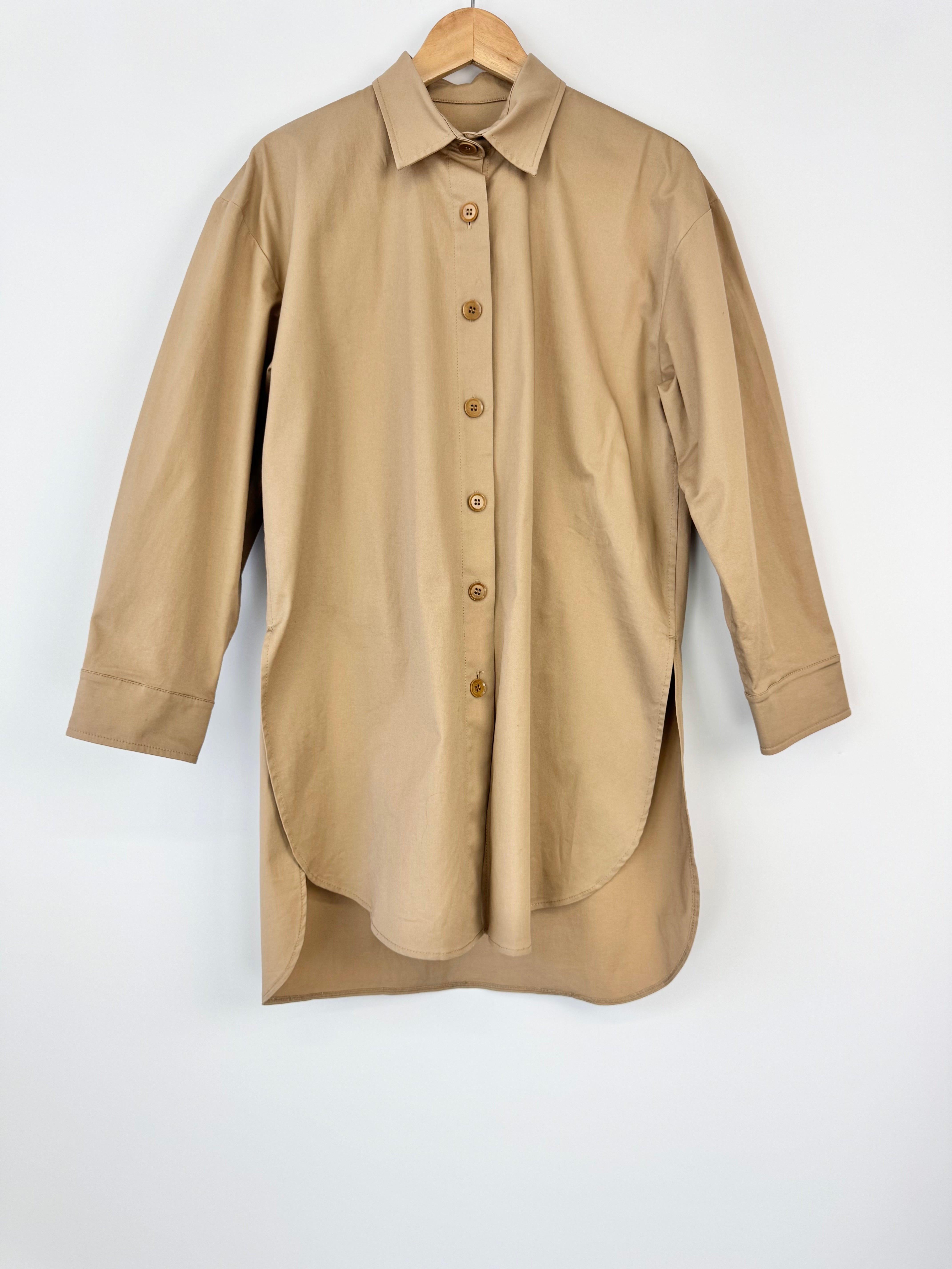 Scanlan Theodore Fawn Cotton Shirt Dress - AU8/10
