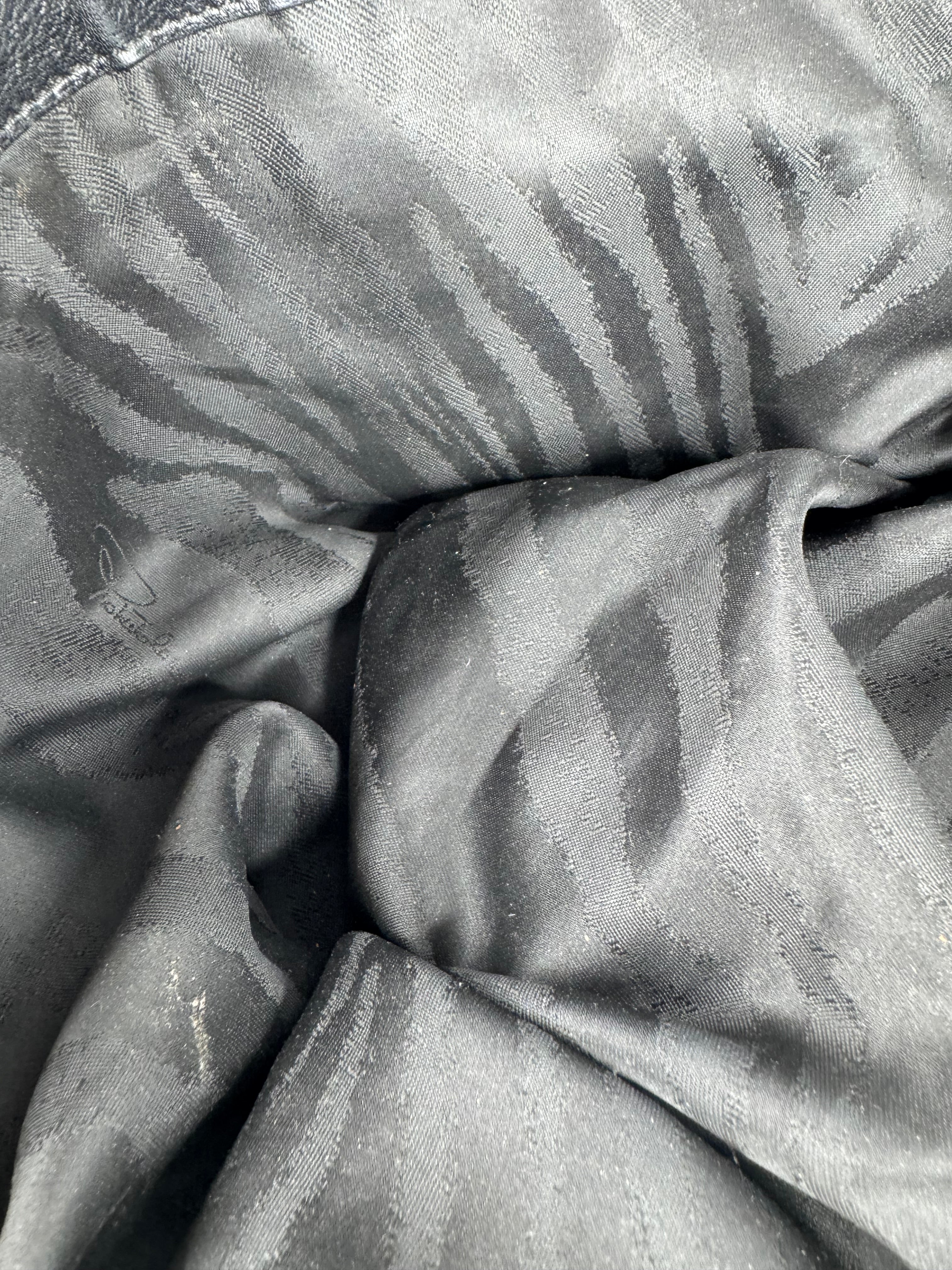 Roberto Cavalli Black Leather Corset Laced Tote Bag