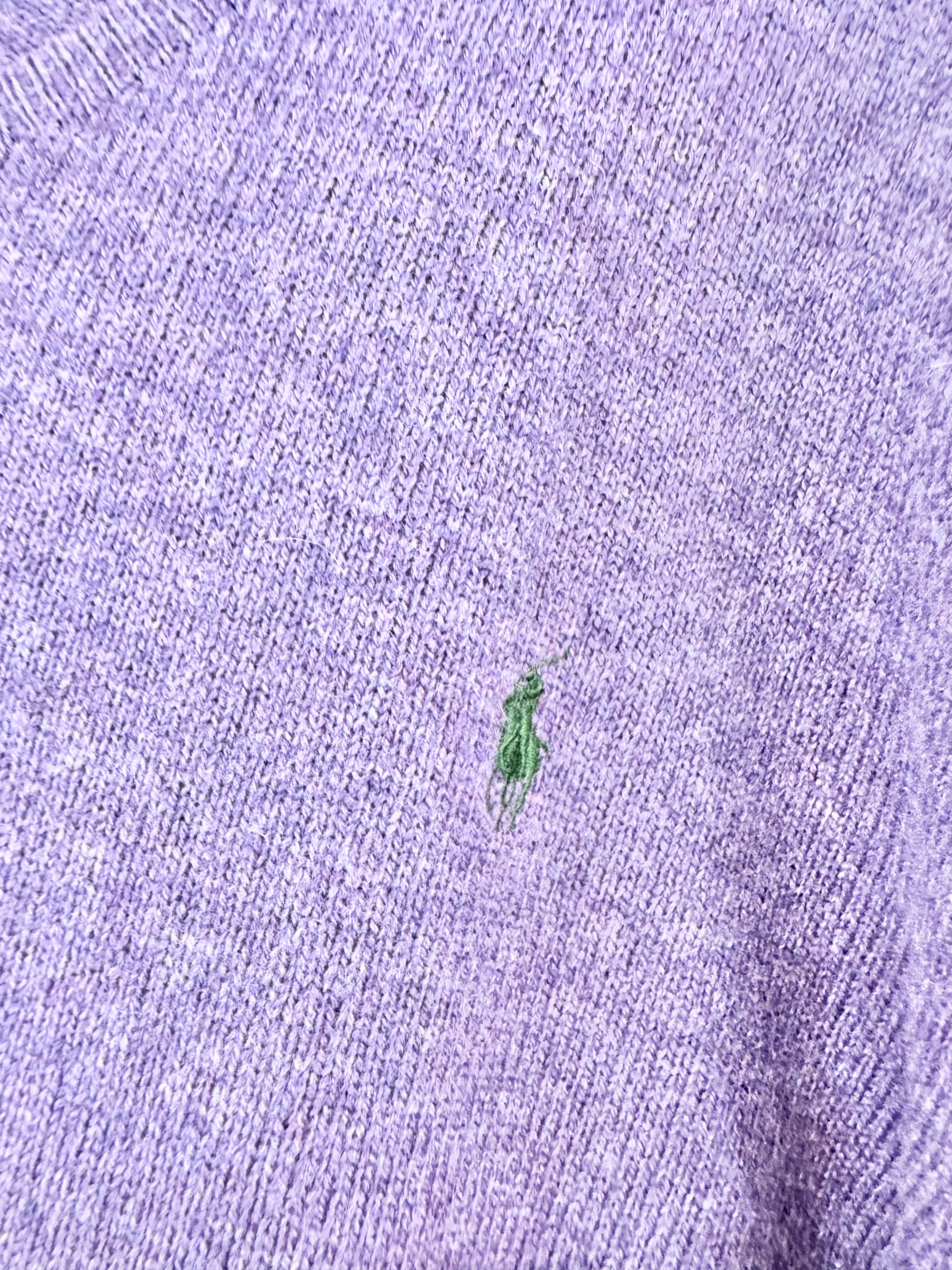 Vintage Polo by Ralph Lauren Heather Purple Lambswool Sweater - XXL