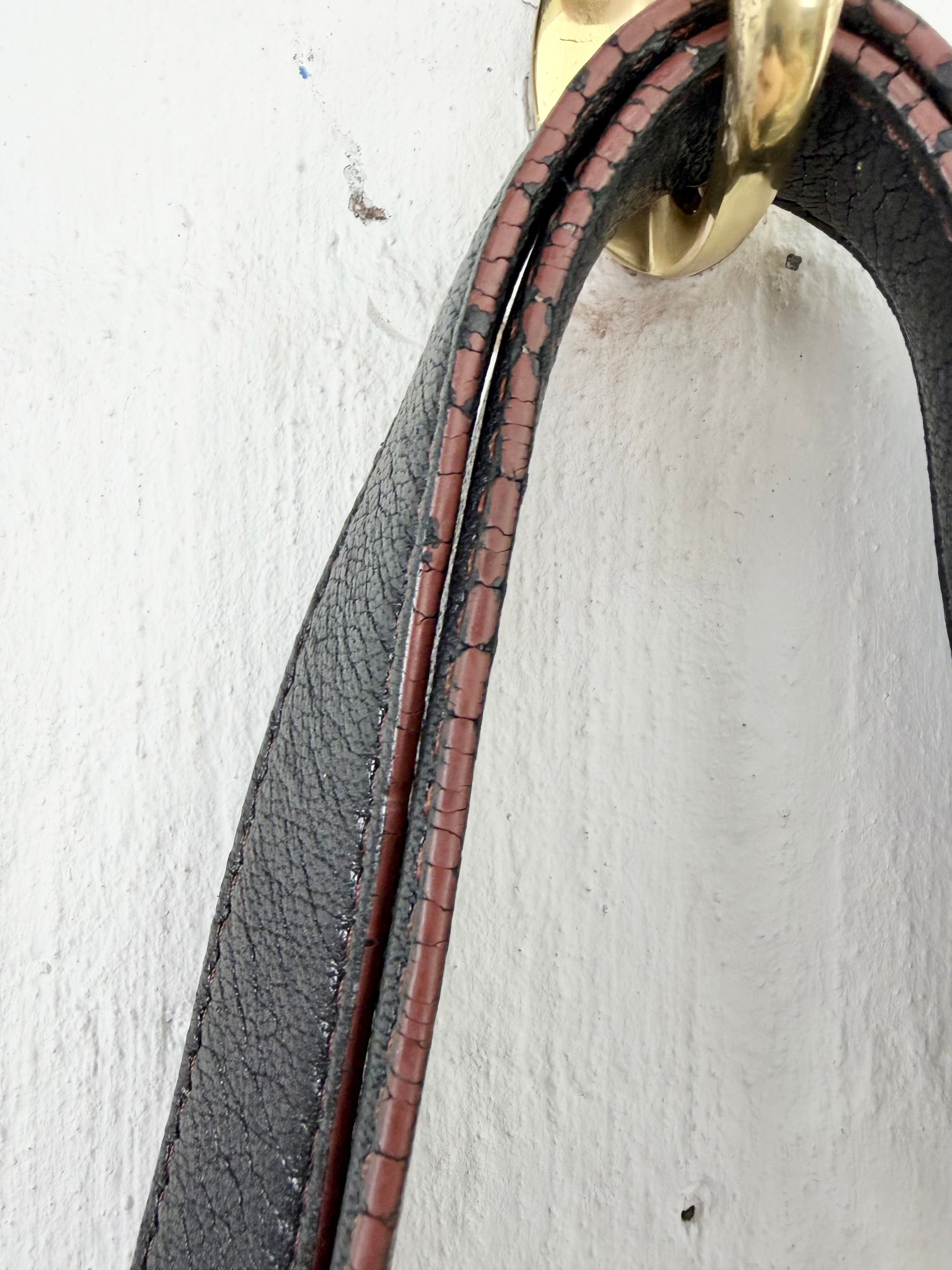 Sabrina Scala Black with Red Trim Hobo Bag