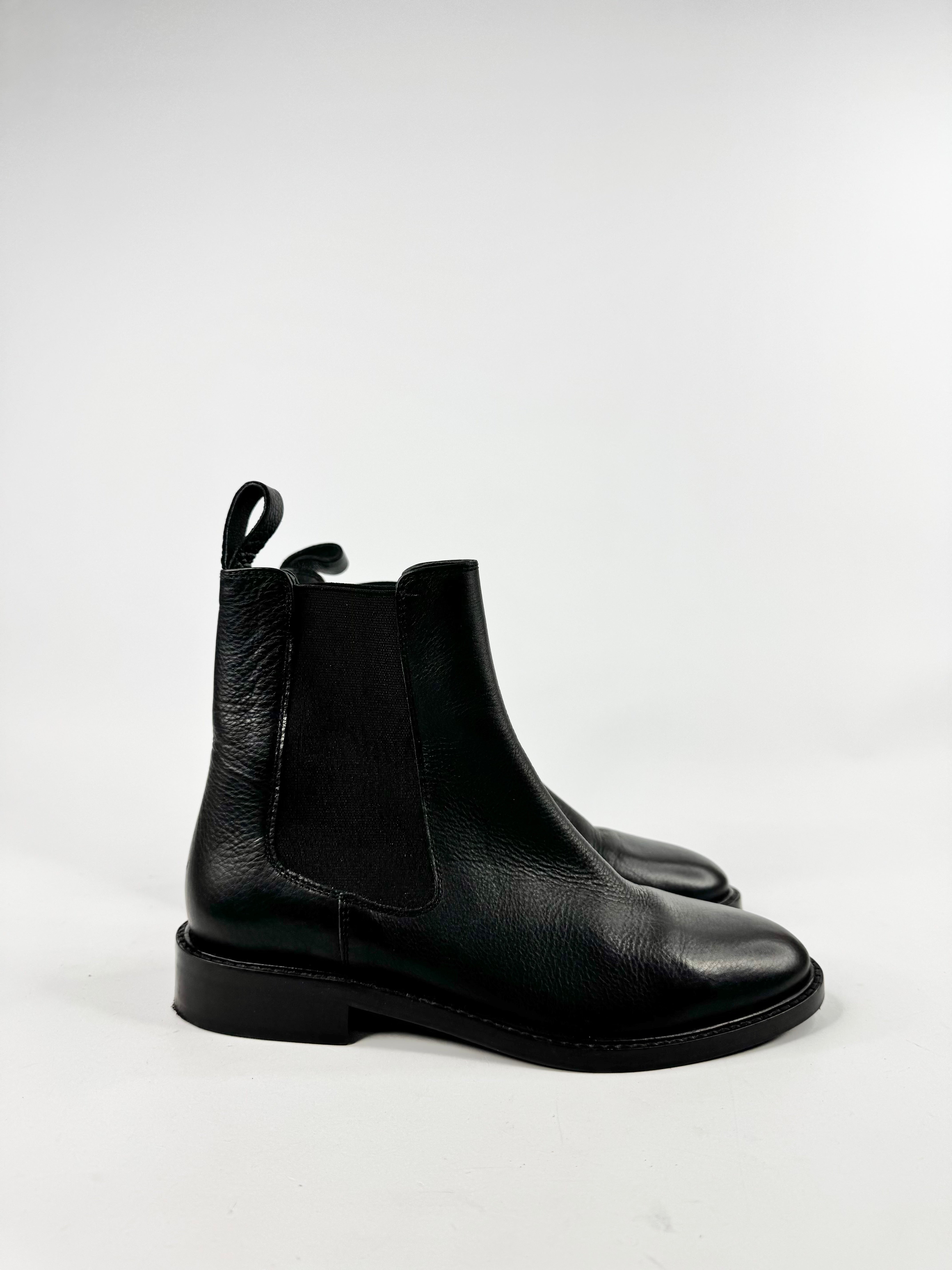 Assembly Label Black Grained Leather Ankle Boots - EU38