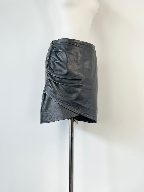 Dormeuil England Black Leather Skirt - AU8