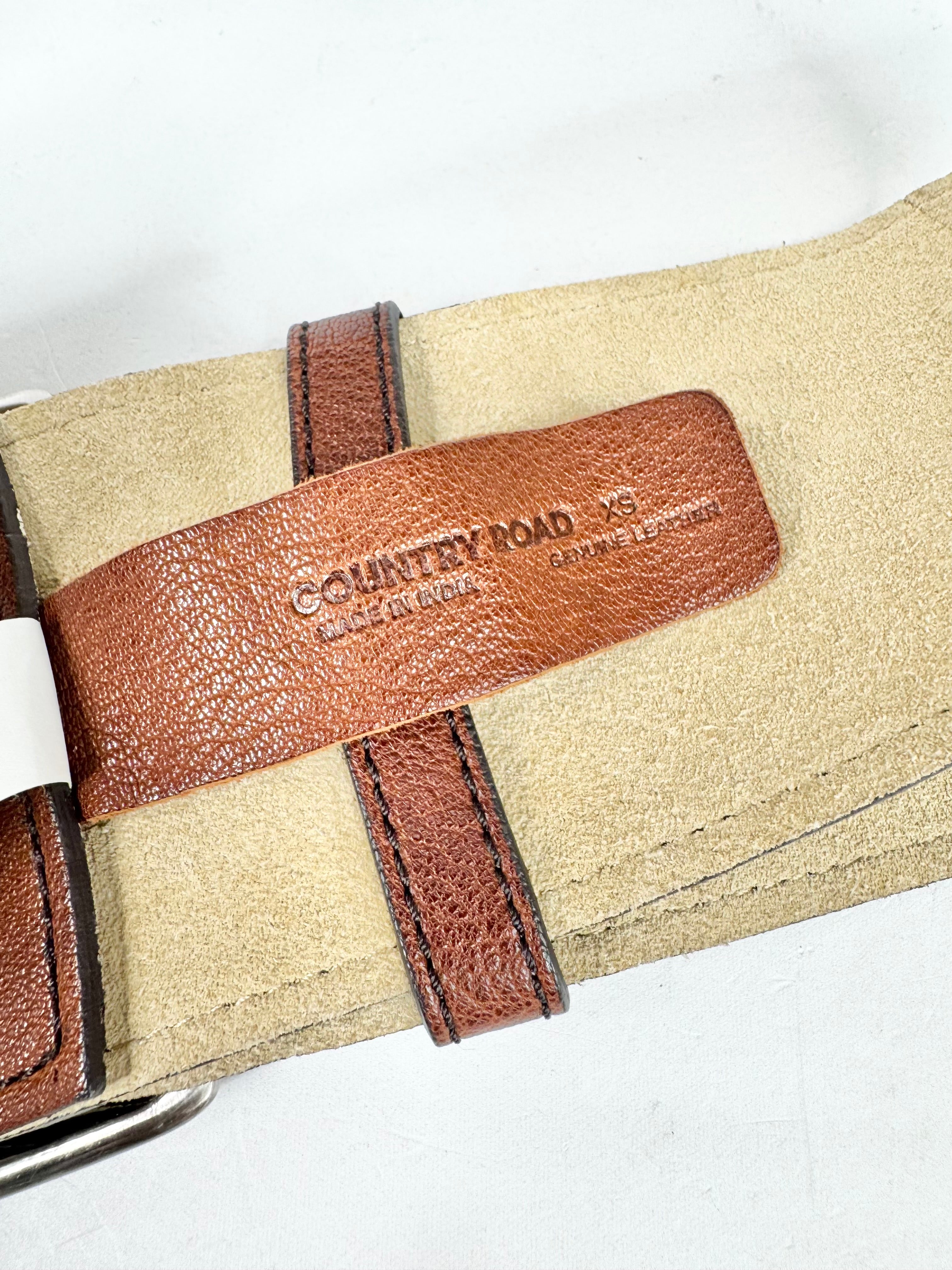 MFW Country Road Thick Brown Leather Belt - AU4/6