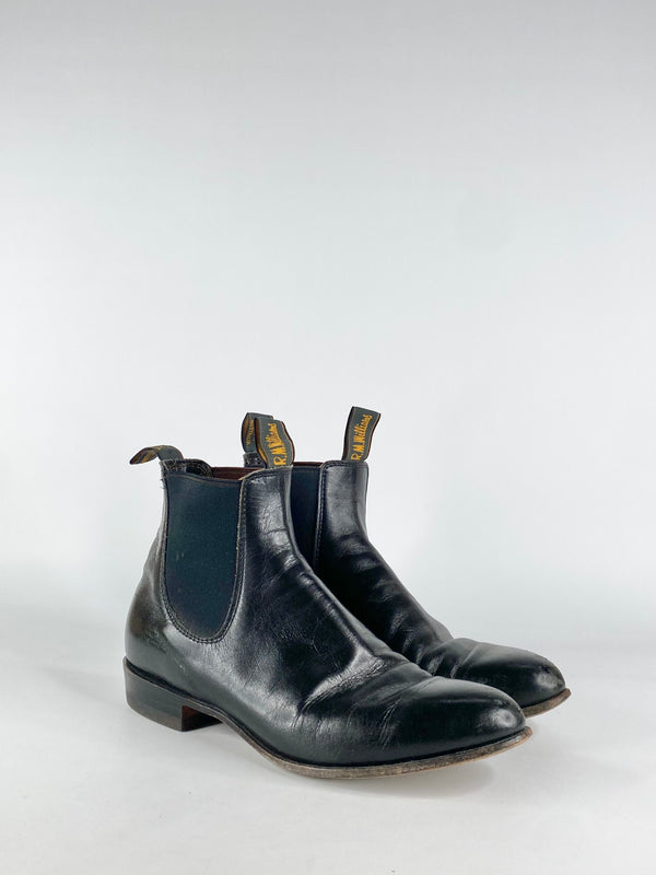 R. M Williams Sleek Black Ankle Boots - 9.5