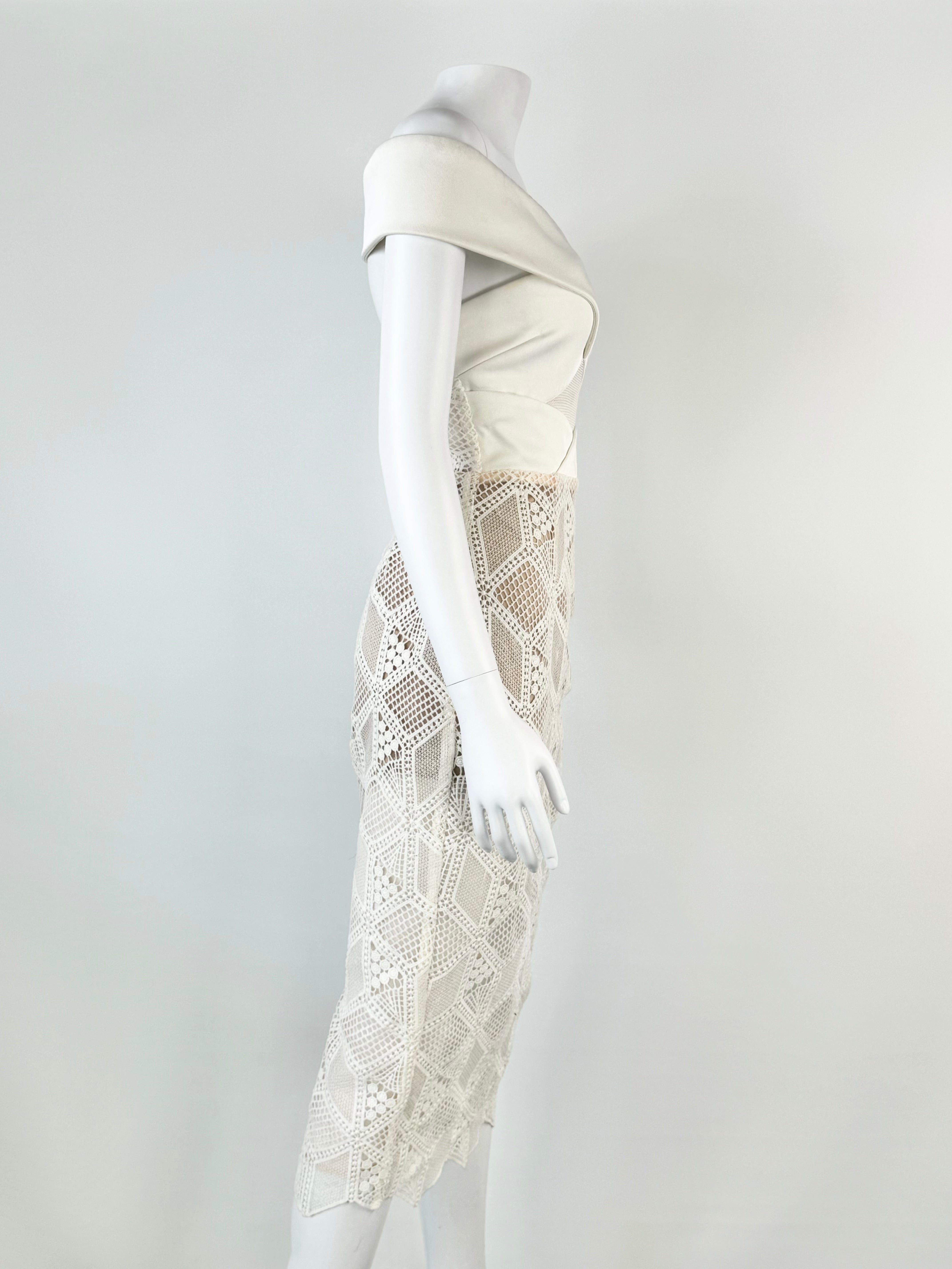 Asilio 'Nadia' White & Beige Lace Dress - AU8