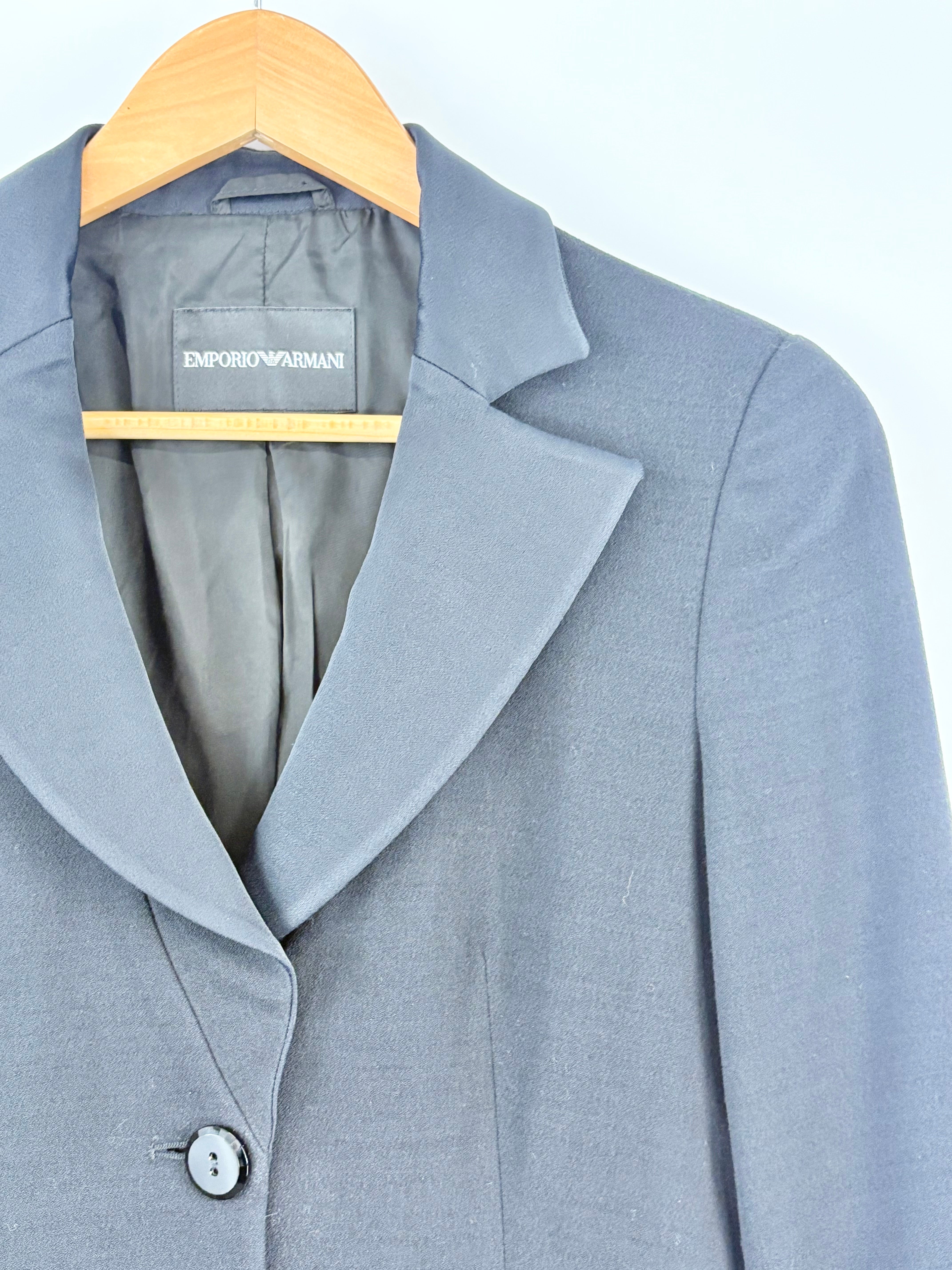 Emporio Armani Black Crepe Blazer - AU8