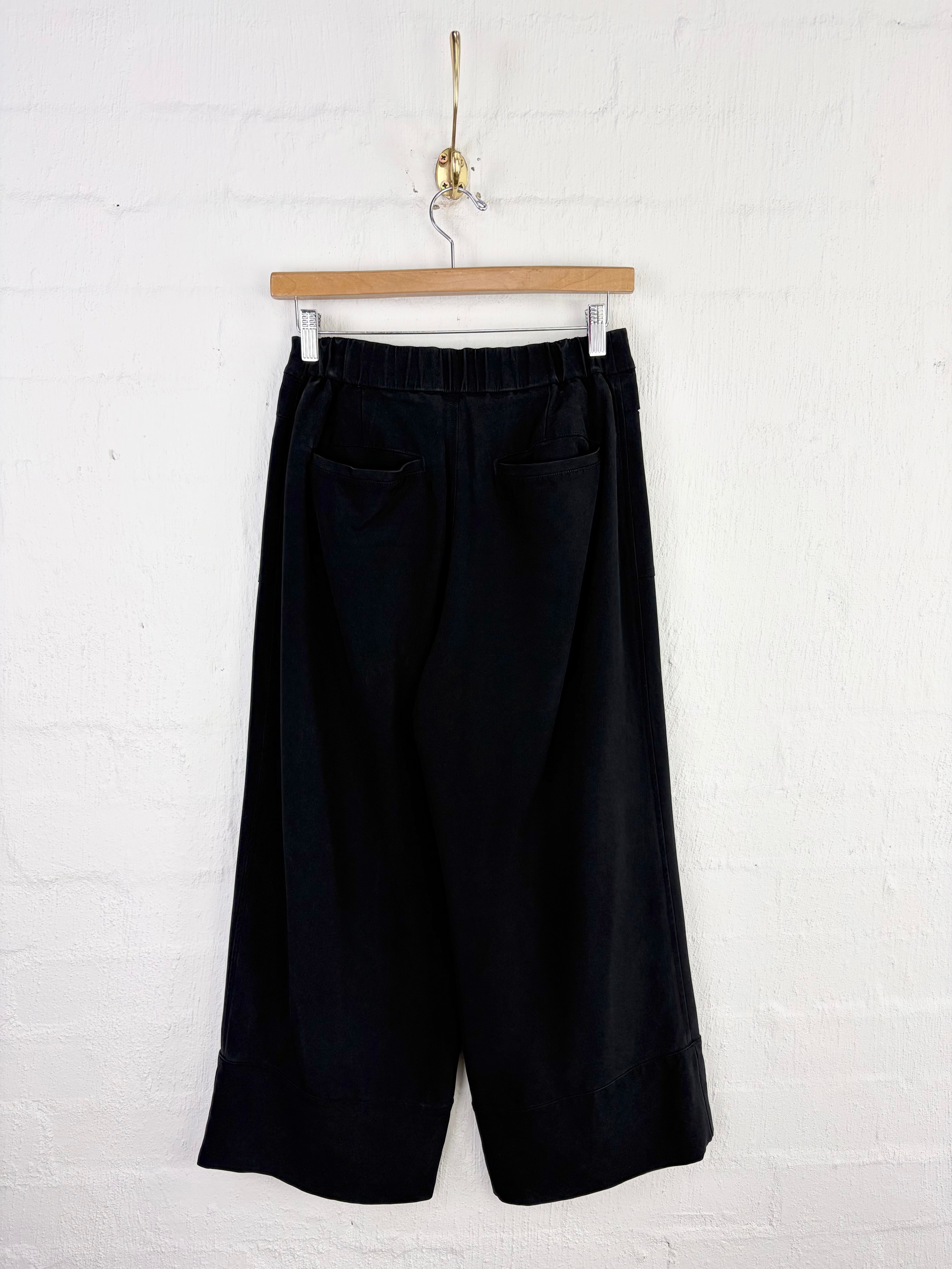 Jane Ramsay Black Silk Blend Tie Culottes - AU10