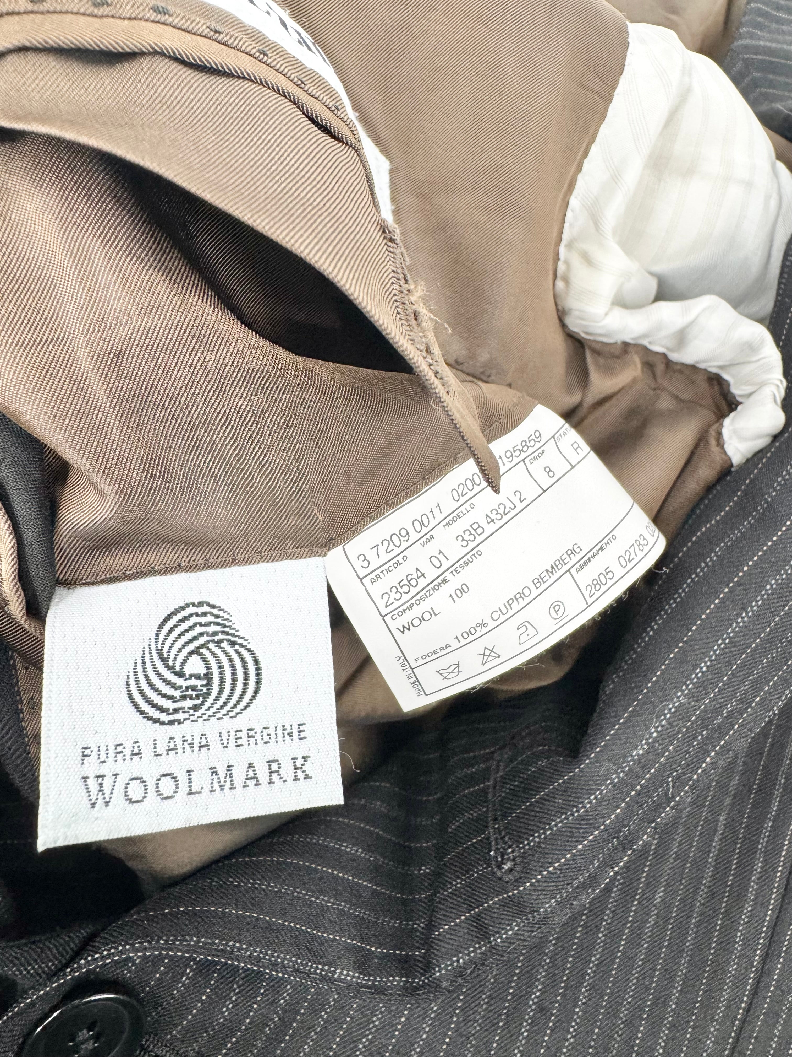 Pal Zileri Charcoal Pinstriped Wool Blazer - L
