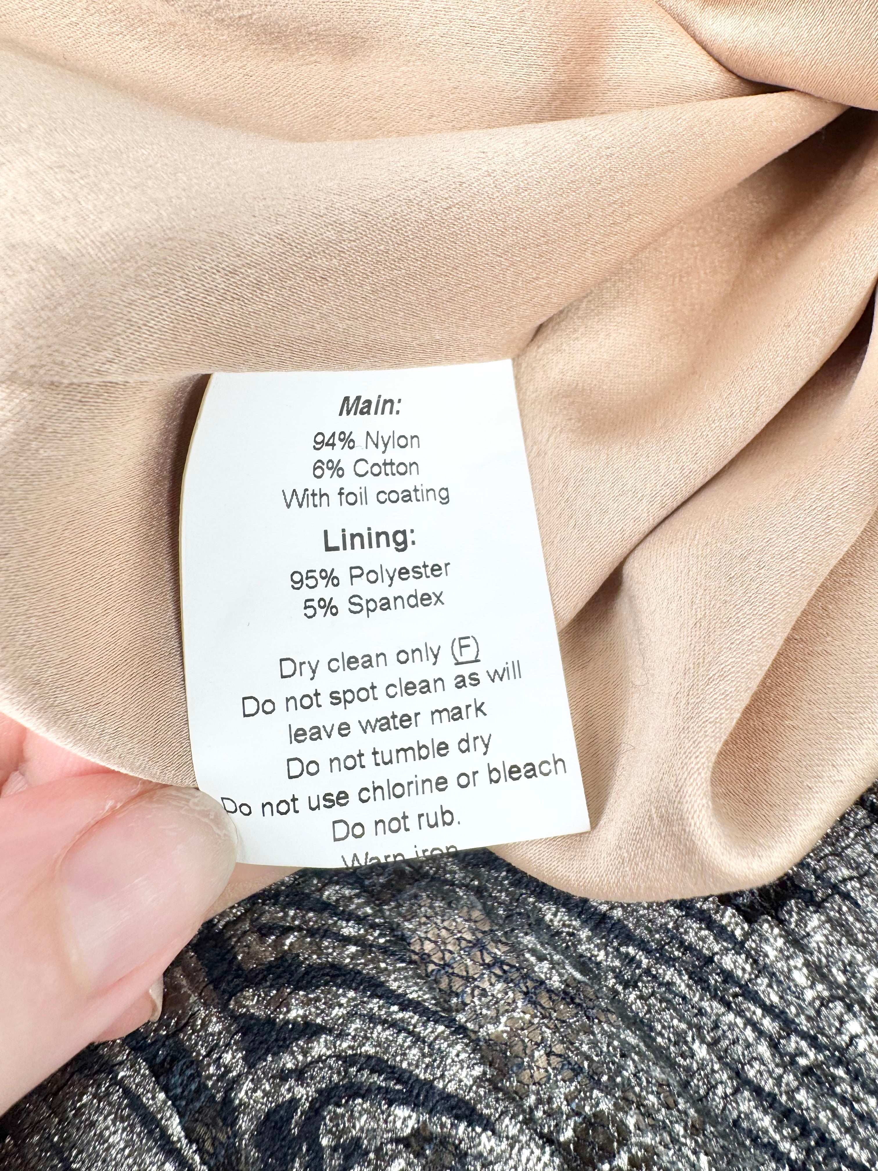 Ginger & Smart Black Lurex Silver & Blue Maxi Dress - AU14