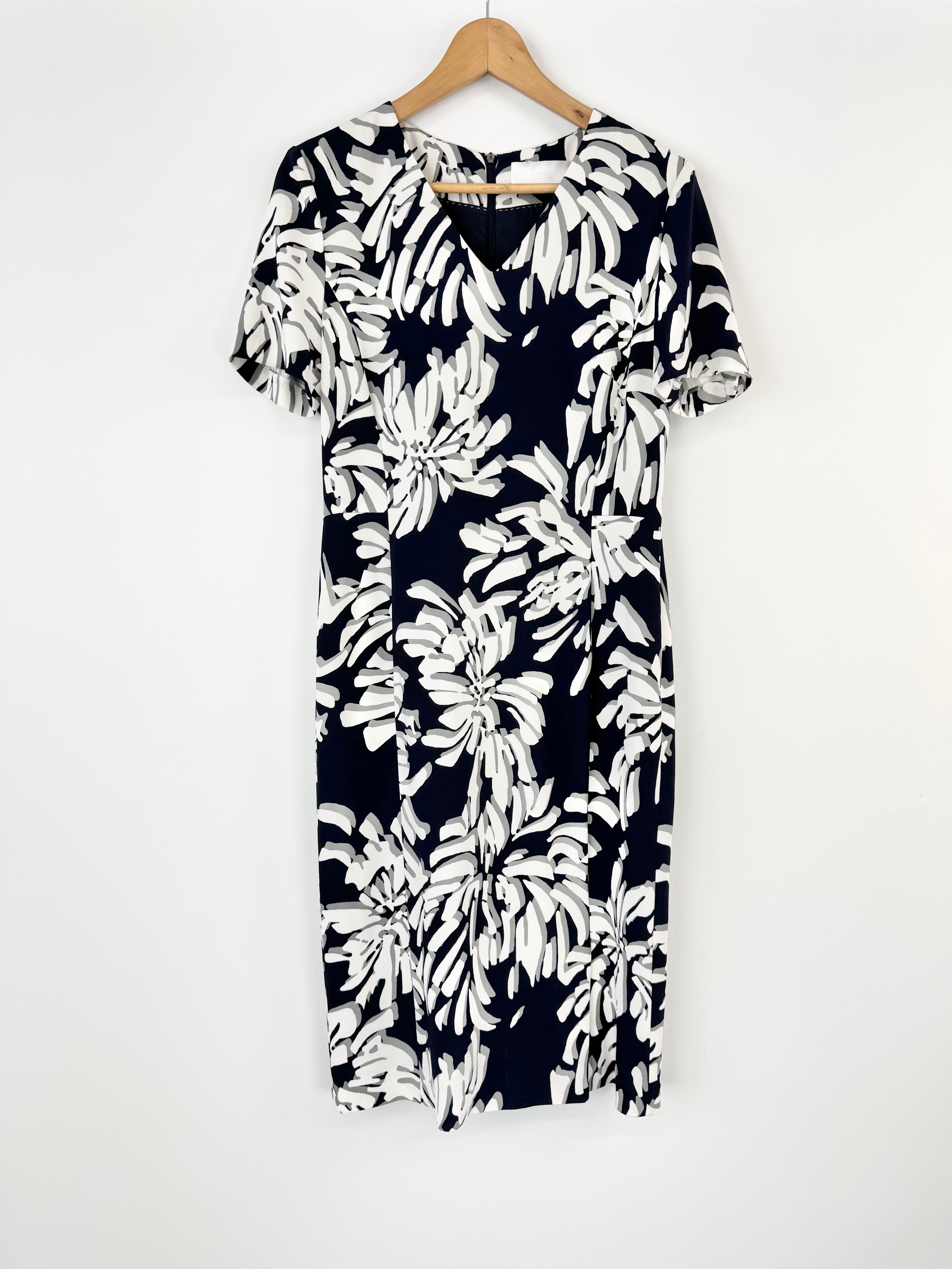 Hugo Boss Blue & White Floral 'Deala' Dress NWT - AU8