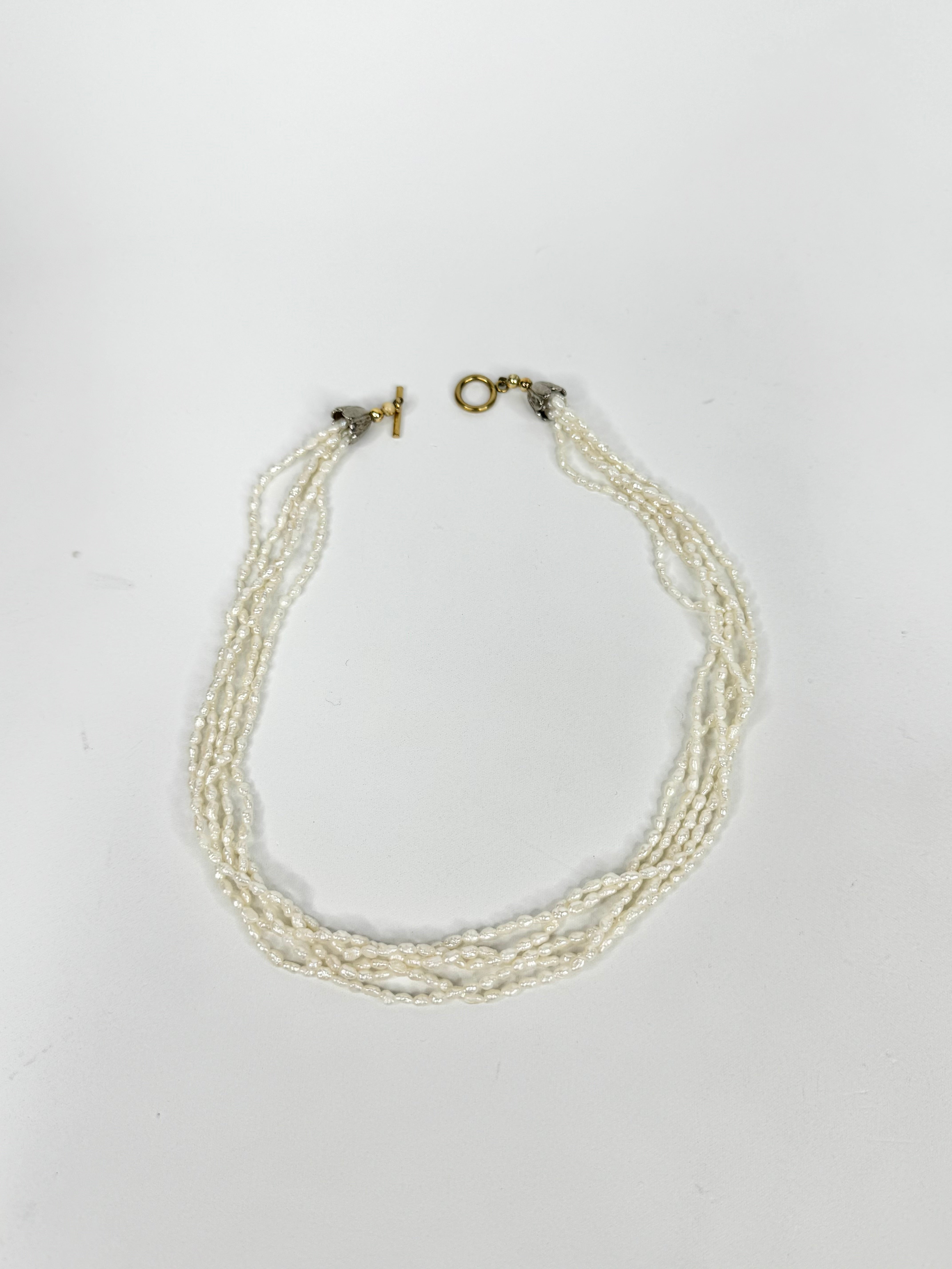 Vintage 5 Strand Freshwater Seed Pearl Necklace