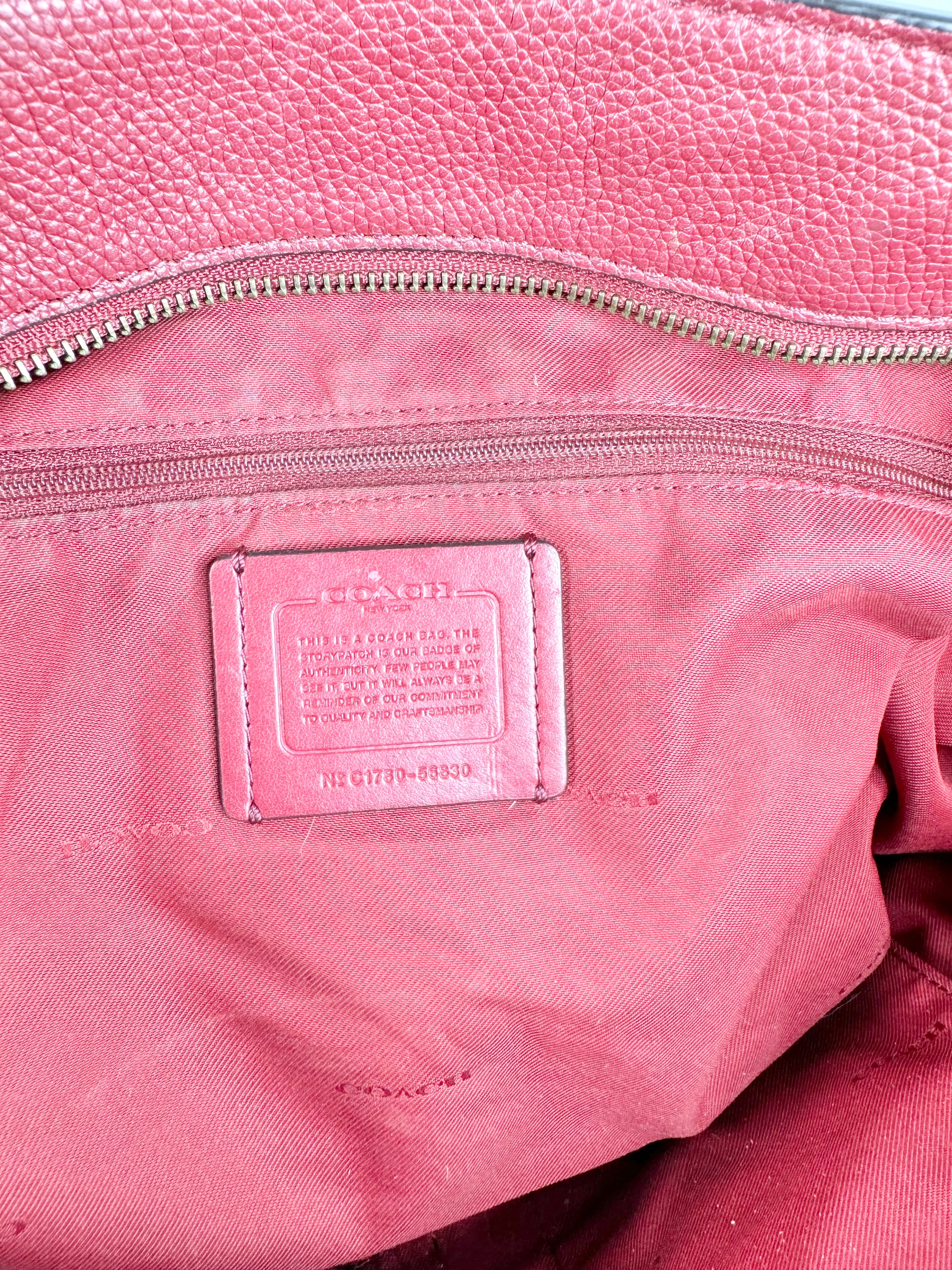 Coach Oxblood Grained Leather Tote