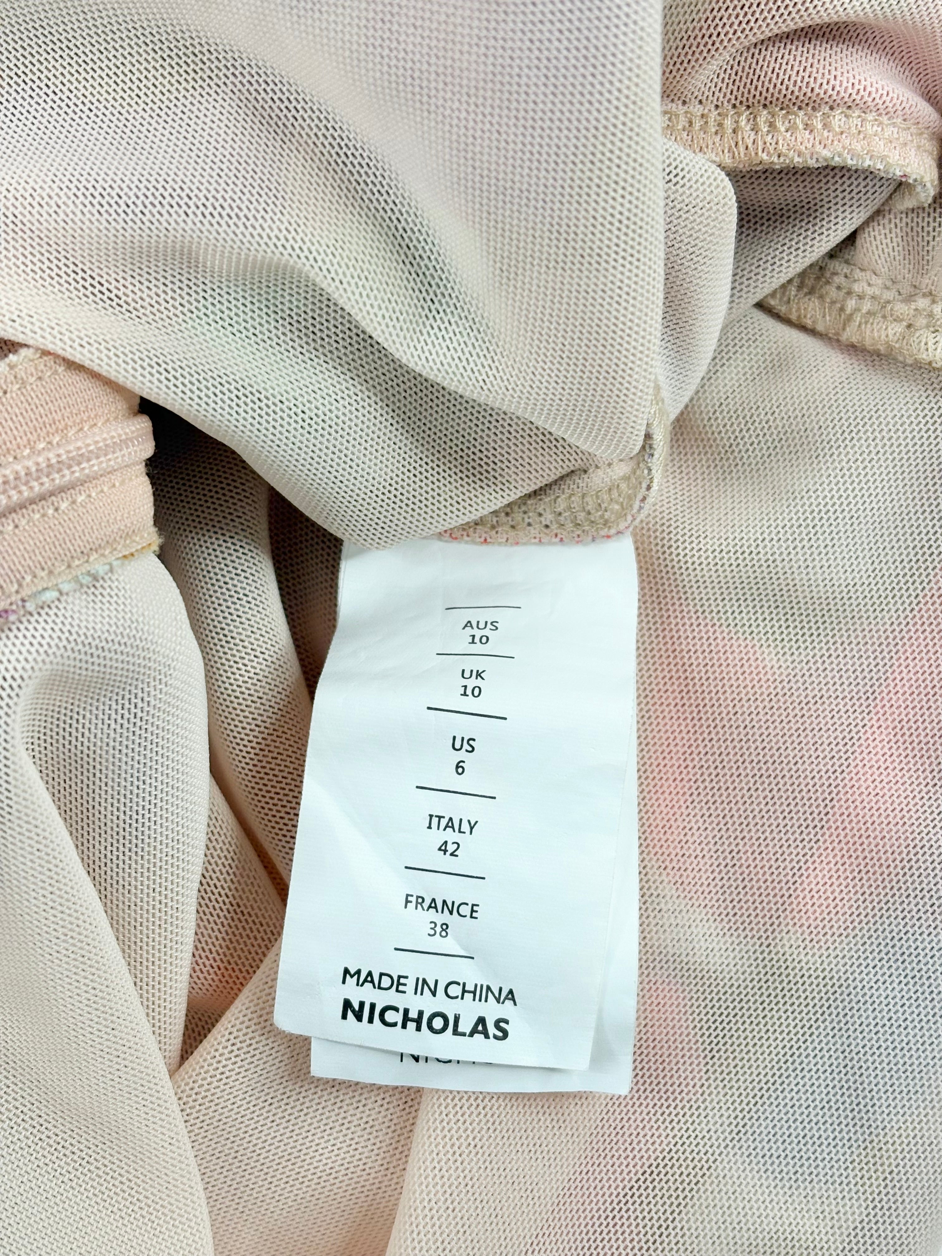 Nicholas Abstract Floral 'Maeve' Halter Midi Dress - AU10