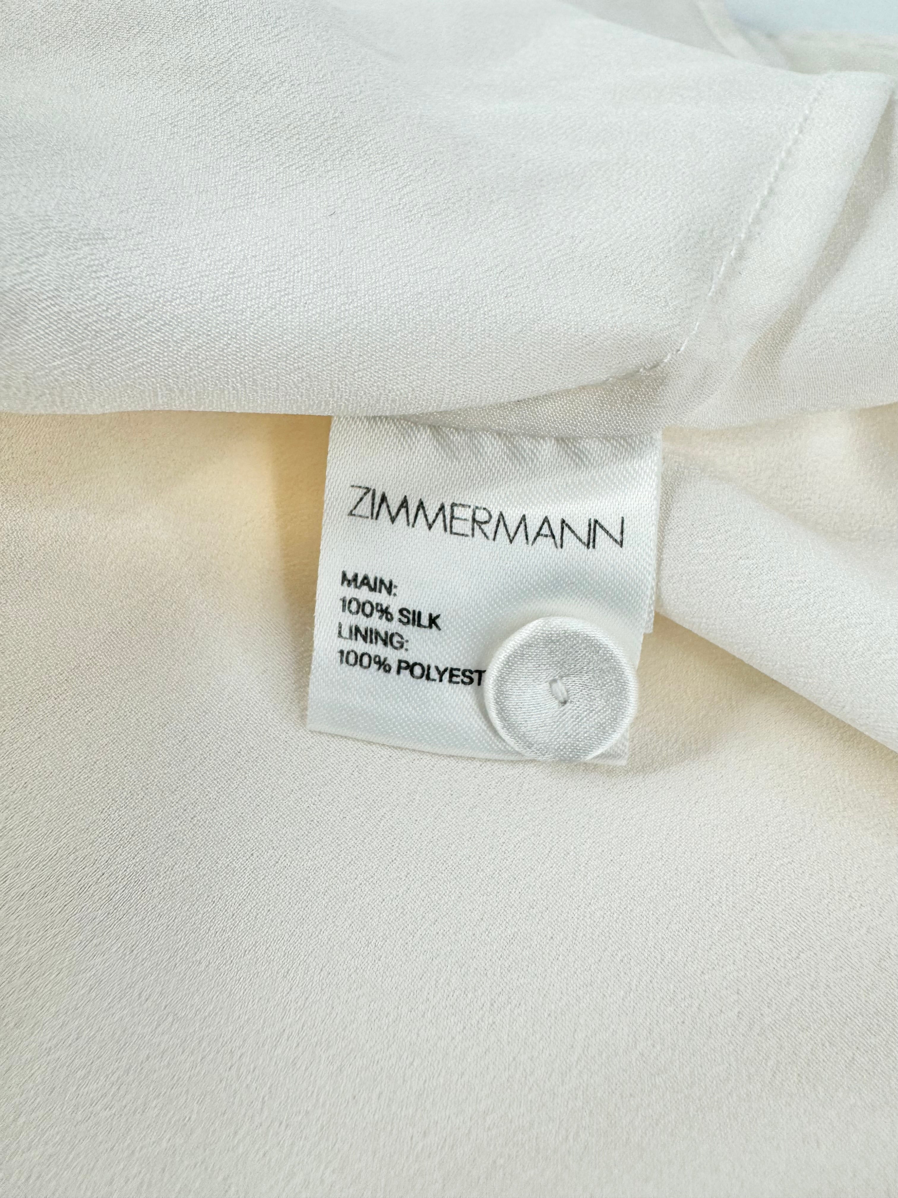 Zimmermann Pale Cream Silk Halter Neck Maxi Dress - AU10