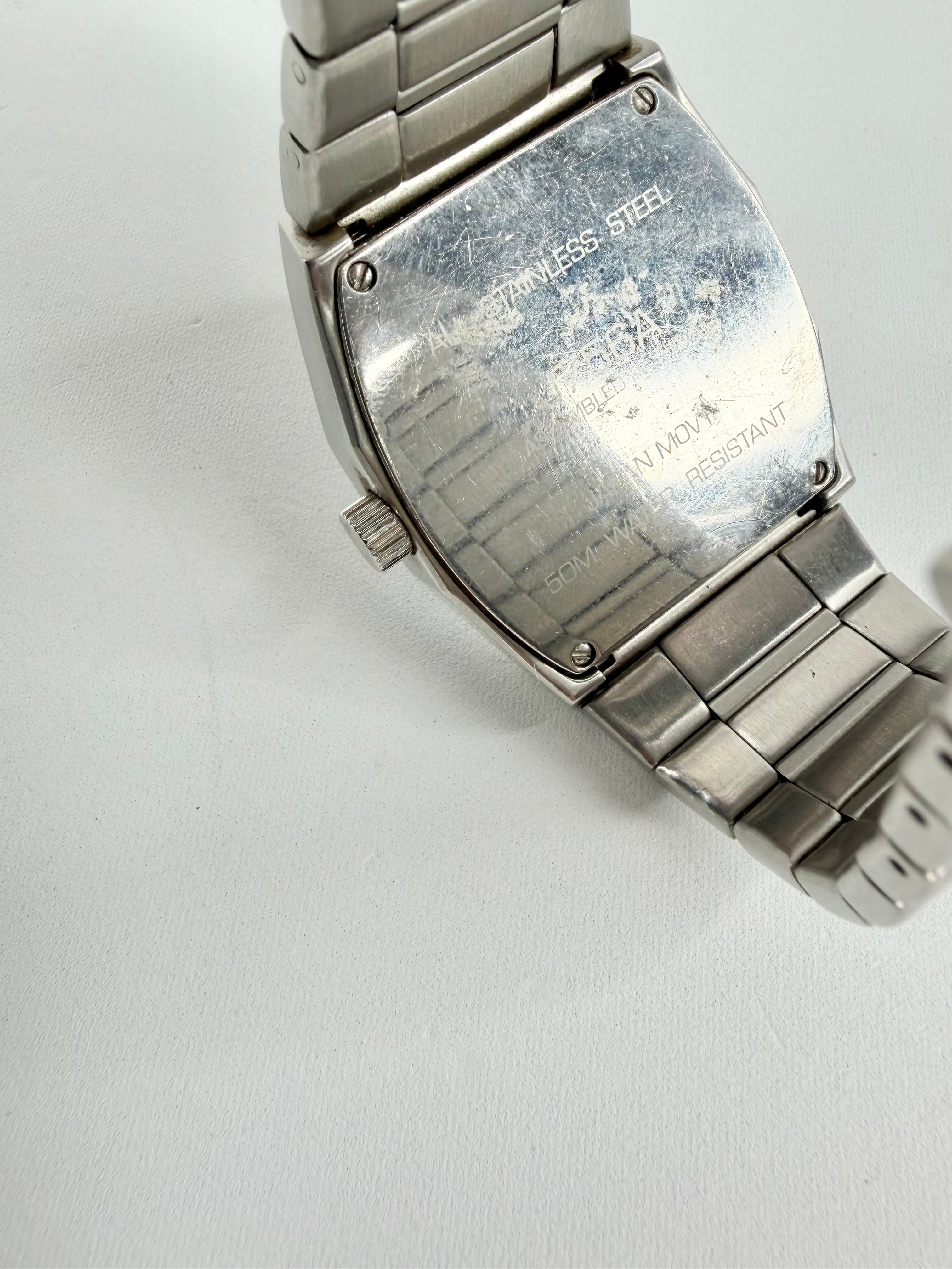 Jag Silver Stainless Steel Retro-Futuristic Black Dial Watch