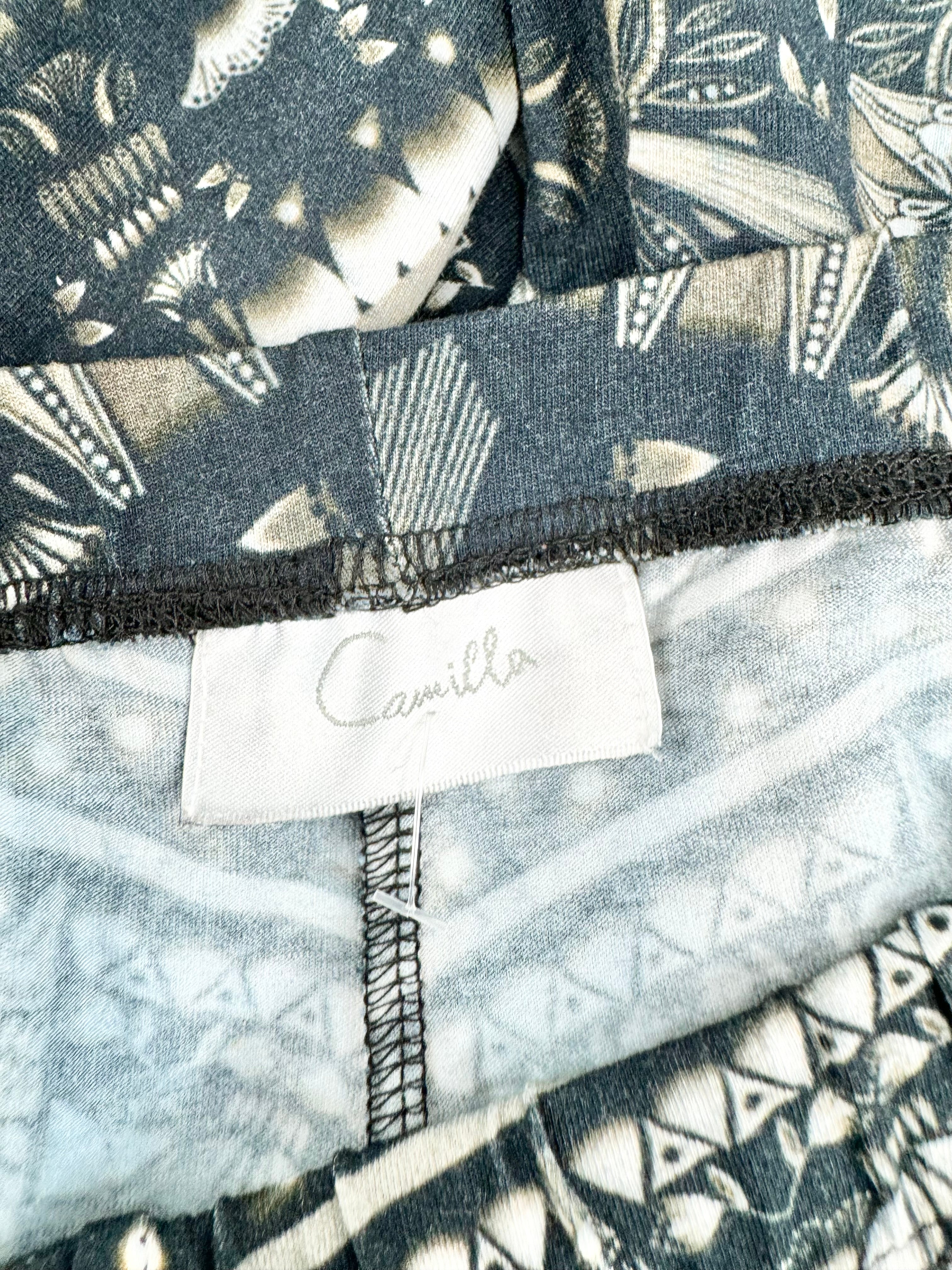 Camilla Black Patterned Leggings - AU8/10
