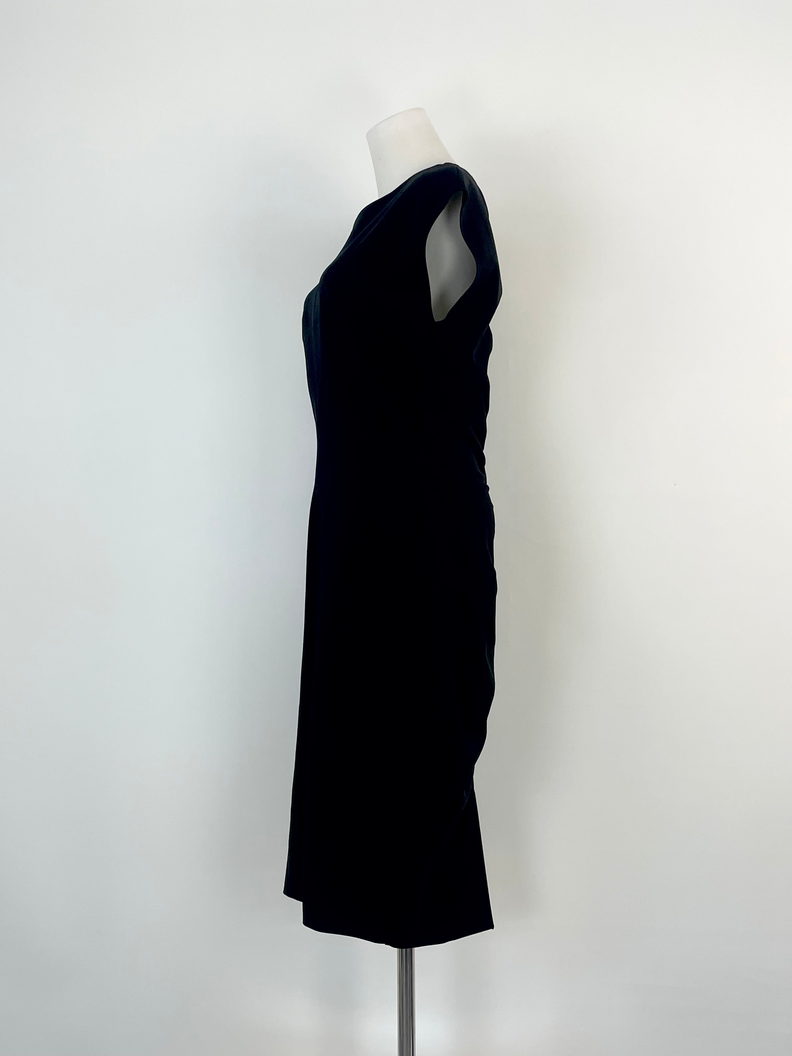 Escada Black Zip-Up Sheath Midi Dress - AU10