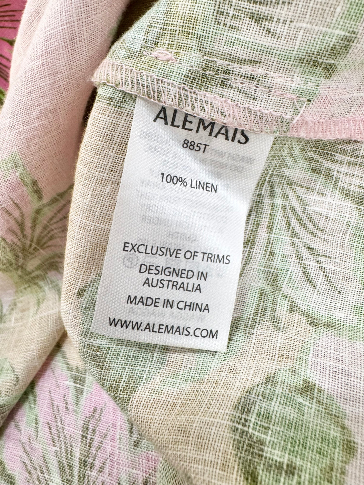 Alémais ‘Winnie’ Mustard and Pink Retro Floral Patterned Linen Shirt - AU10