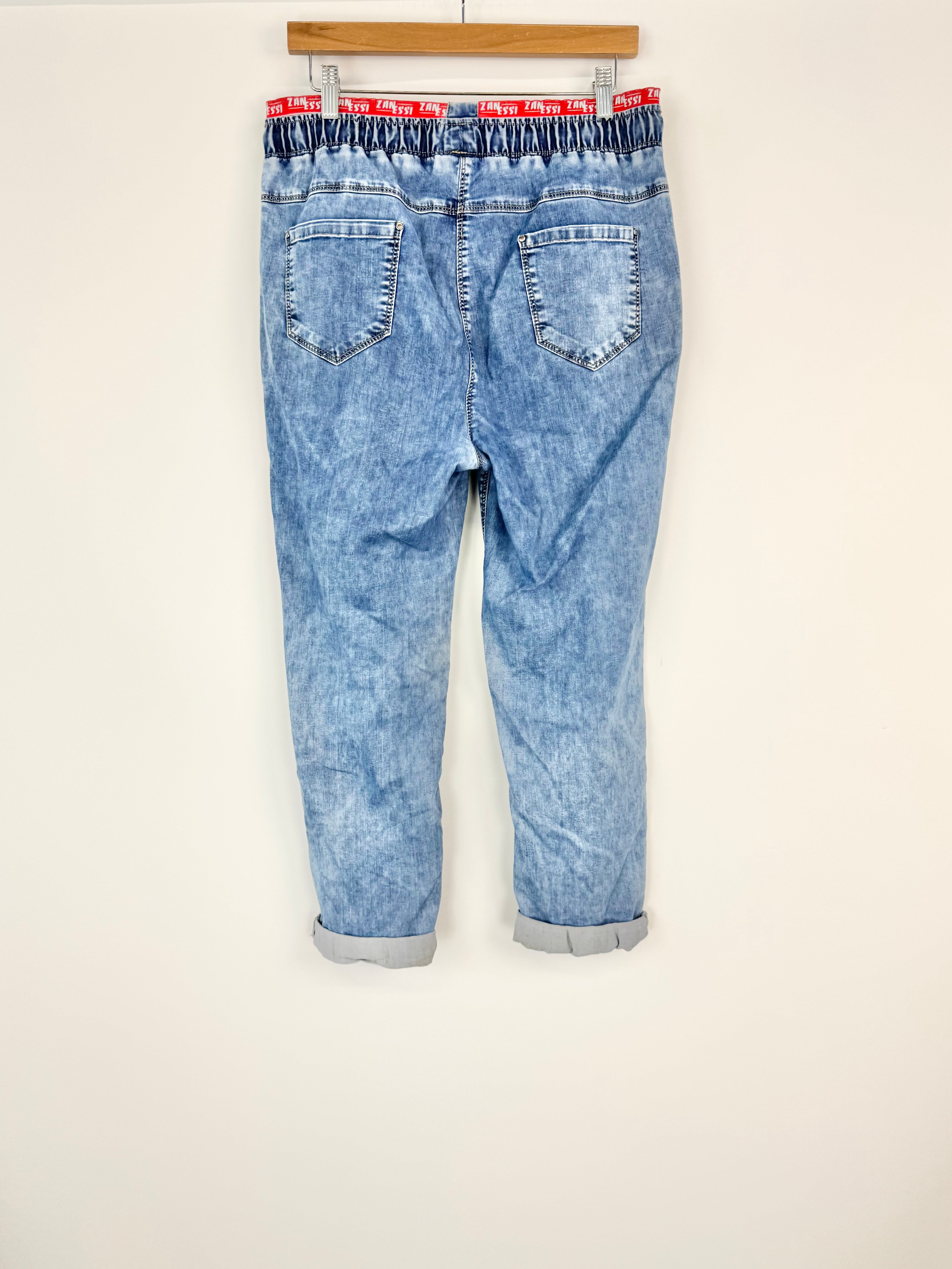 Zanessi Rhinestone Pattern Jeans - 42