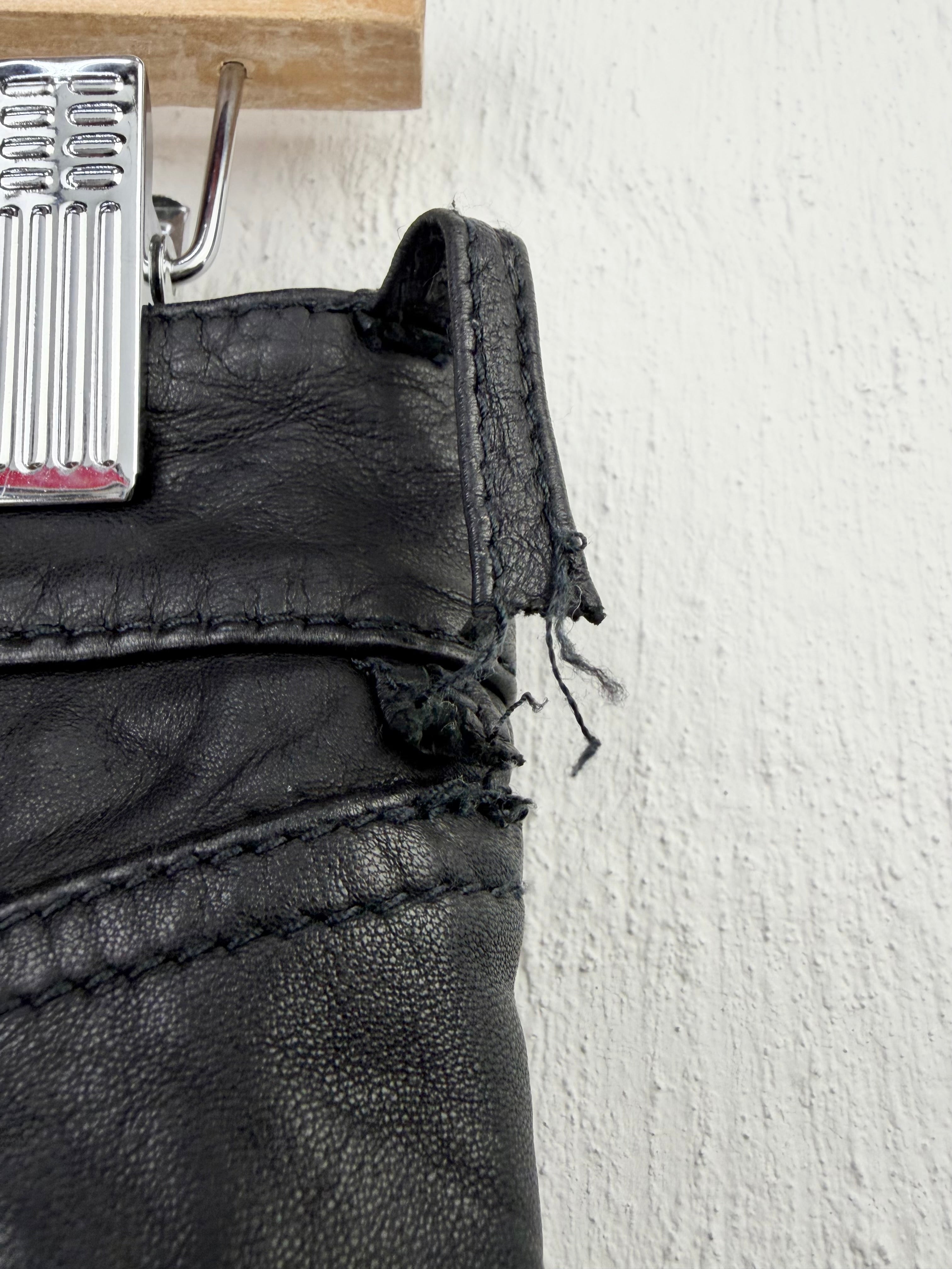 All Saints Spitalfields Black Leather Pants - W25