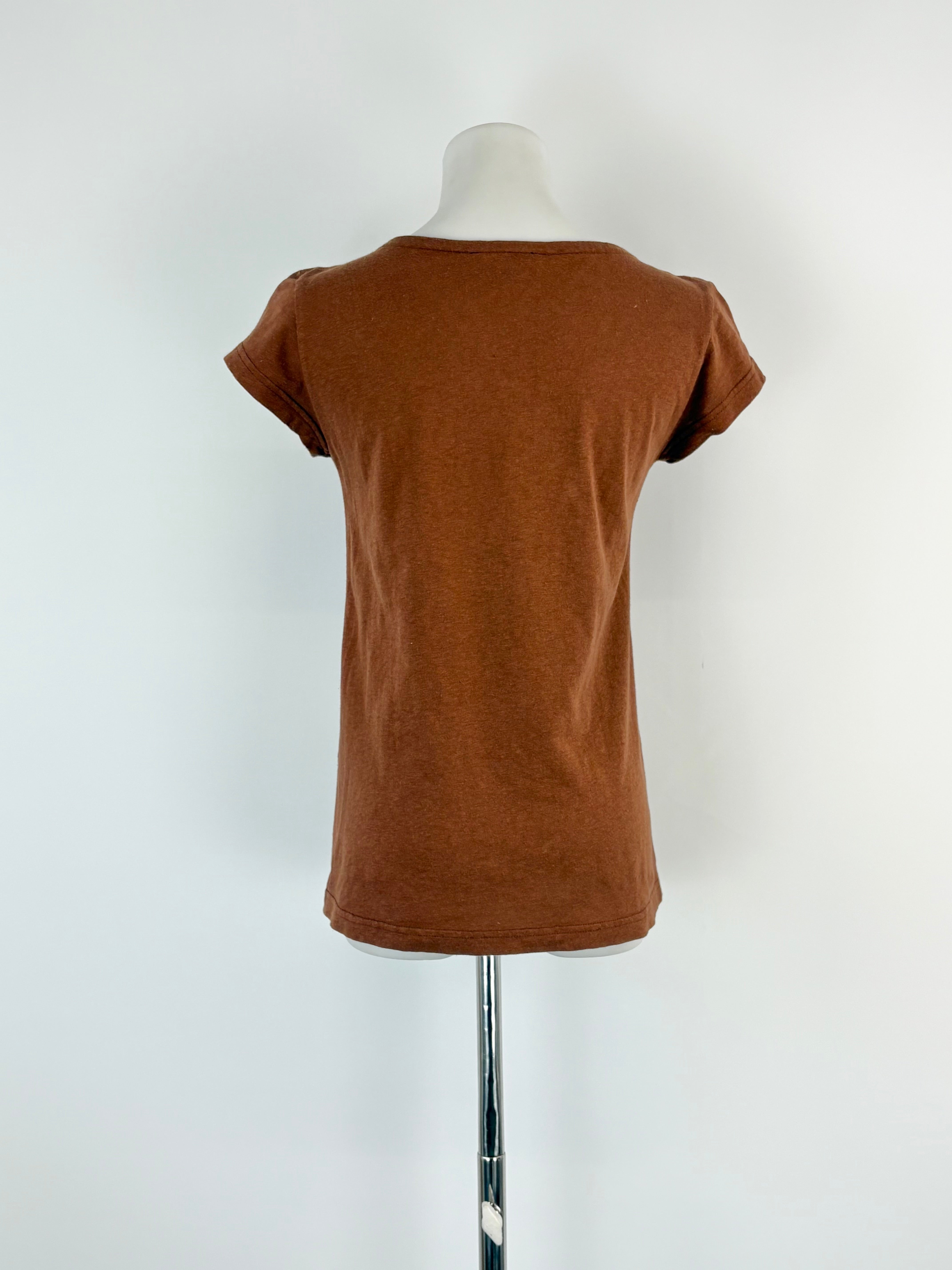 A.P.C. Rue Madame Paris Chocolate Brown T-Shirt - AU6/8