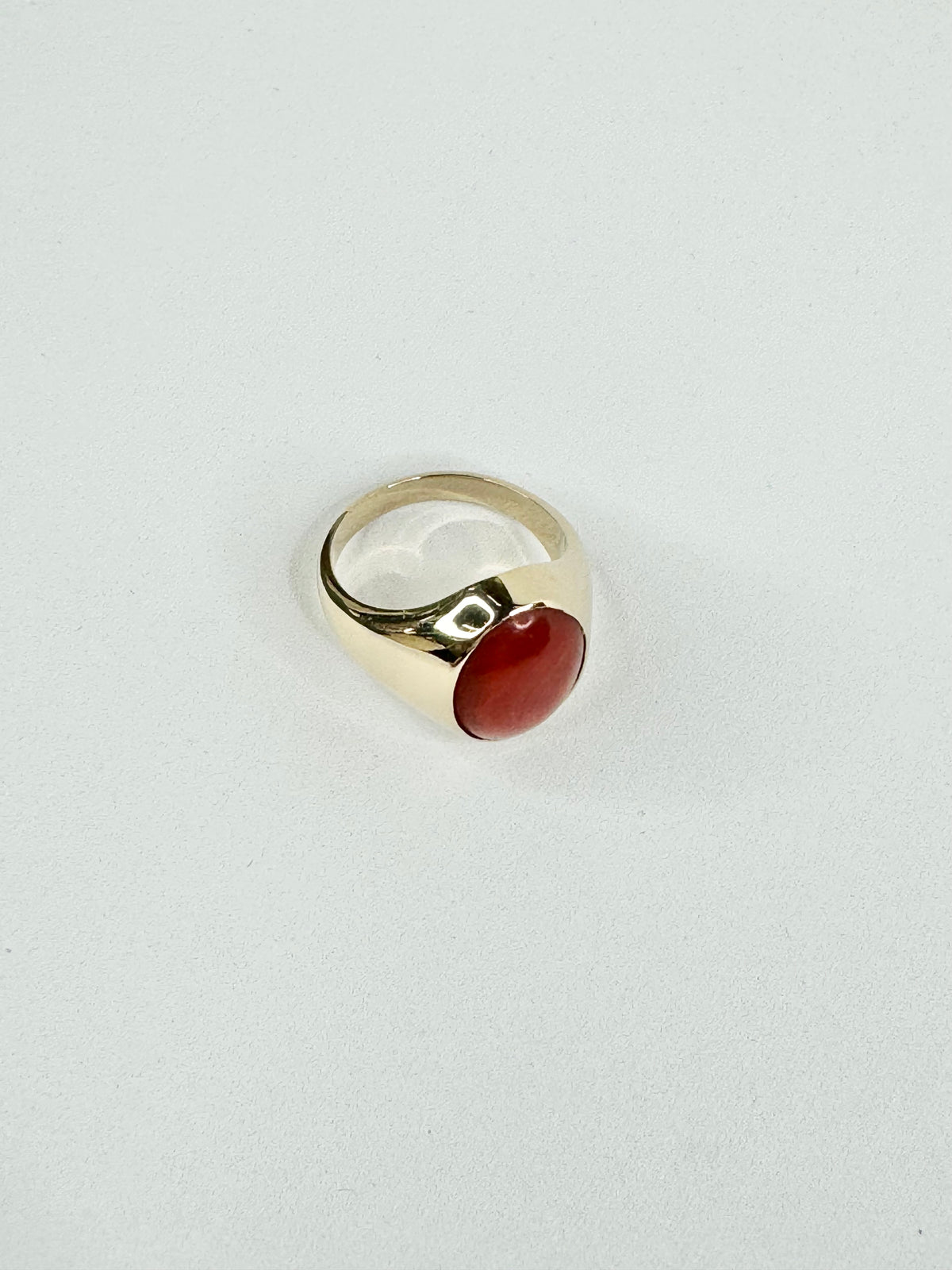 Mid Century 9ct Gold & Cabochon Men's Ring