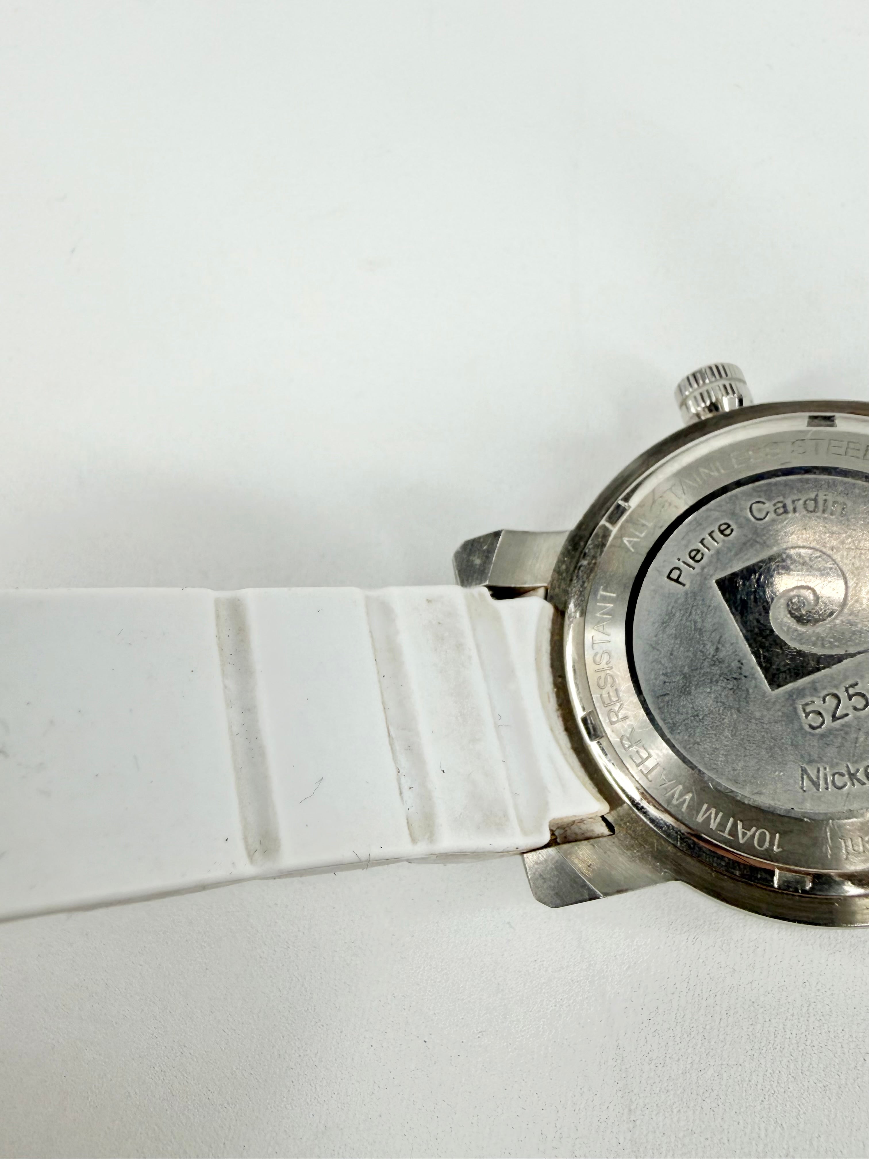 Pierre Cardin Swarovksi Crystal Bezel White Silicon Strap Watch