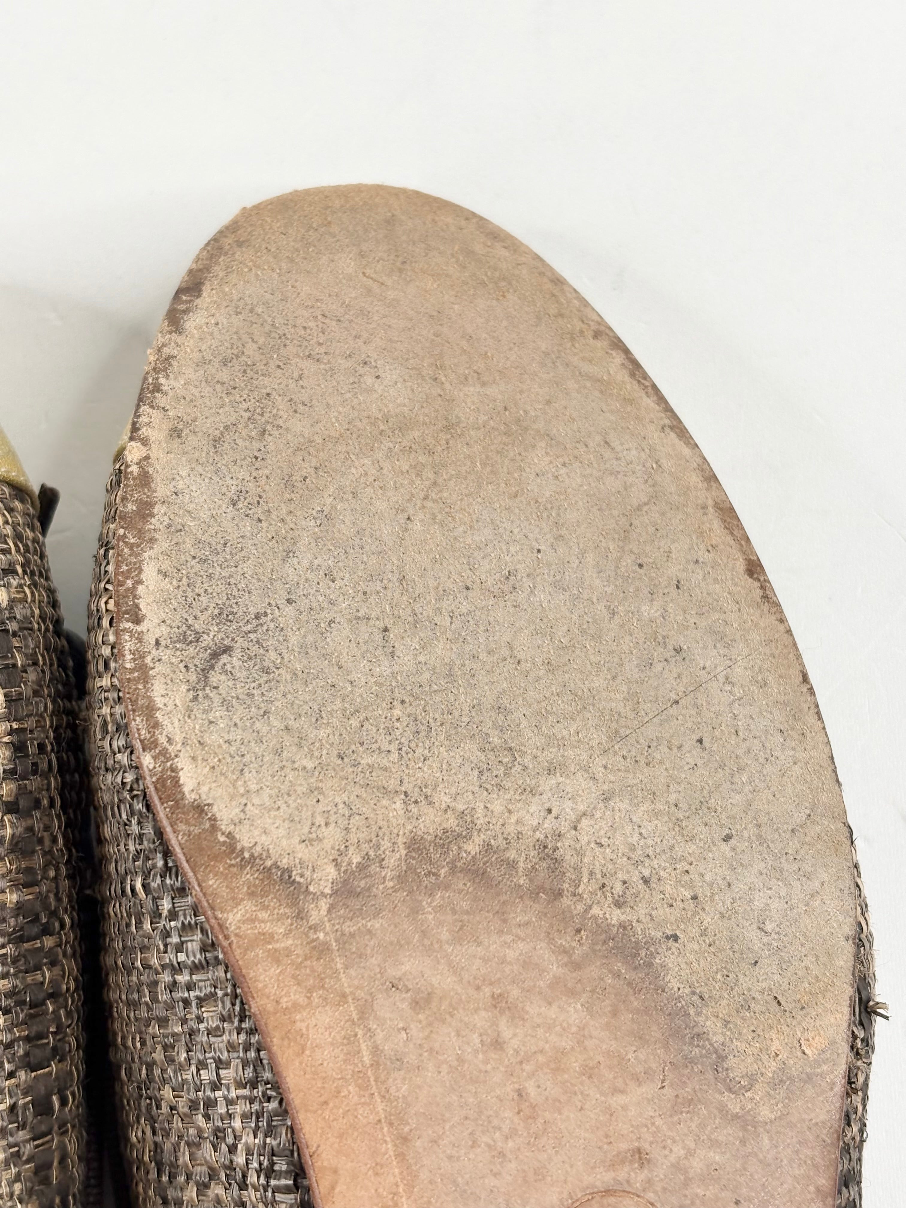 Chanel Gold Toe Leather & Hessian Ballet Flats - EU39