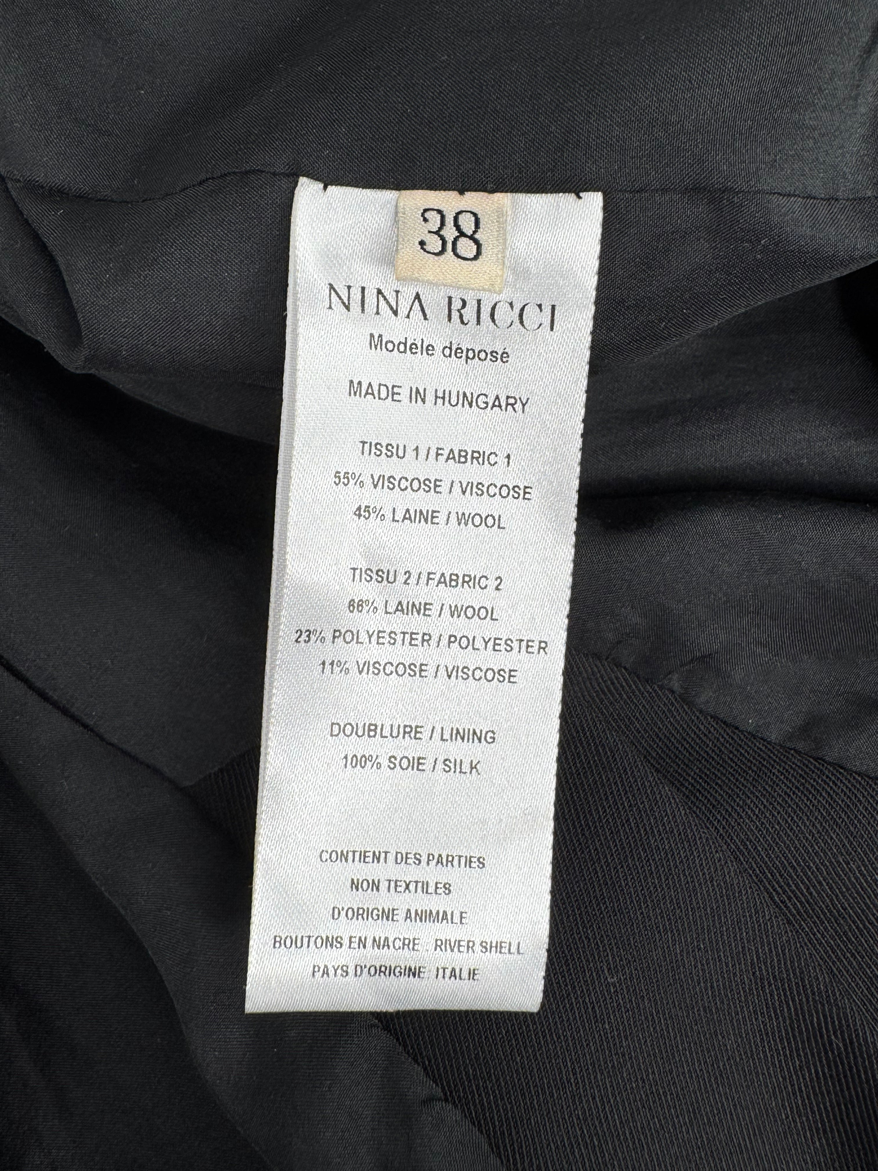 Nina Ricci Black Tailored Blazer - AU10
