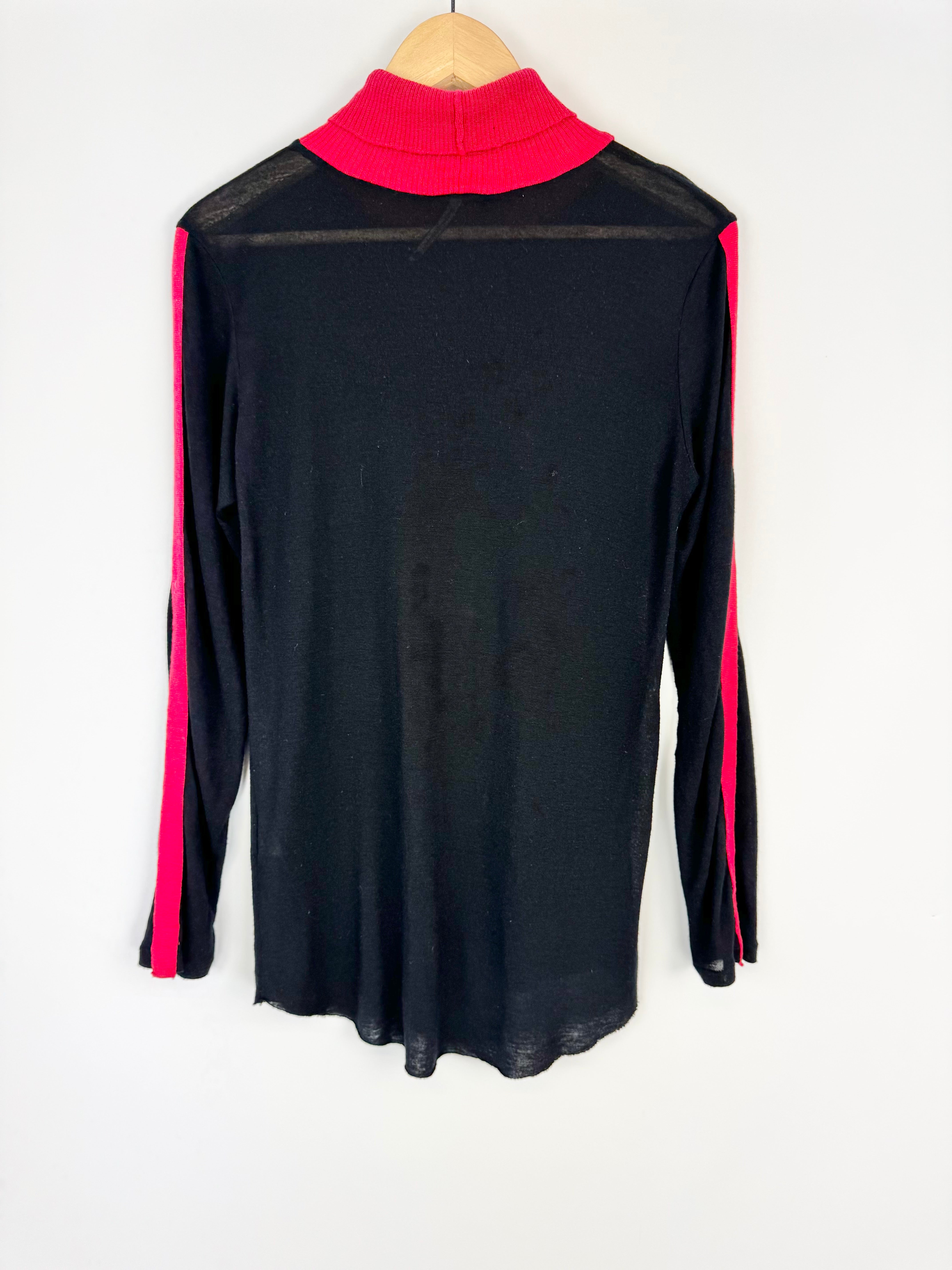Pier Antonio Gaspari Black & Crimson Turtle Neck - AU18