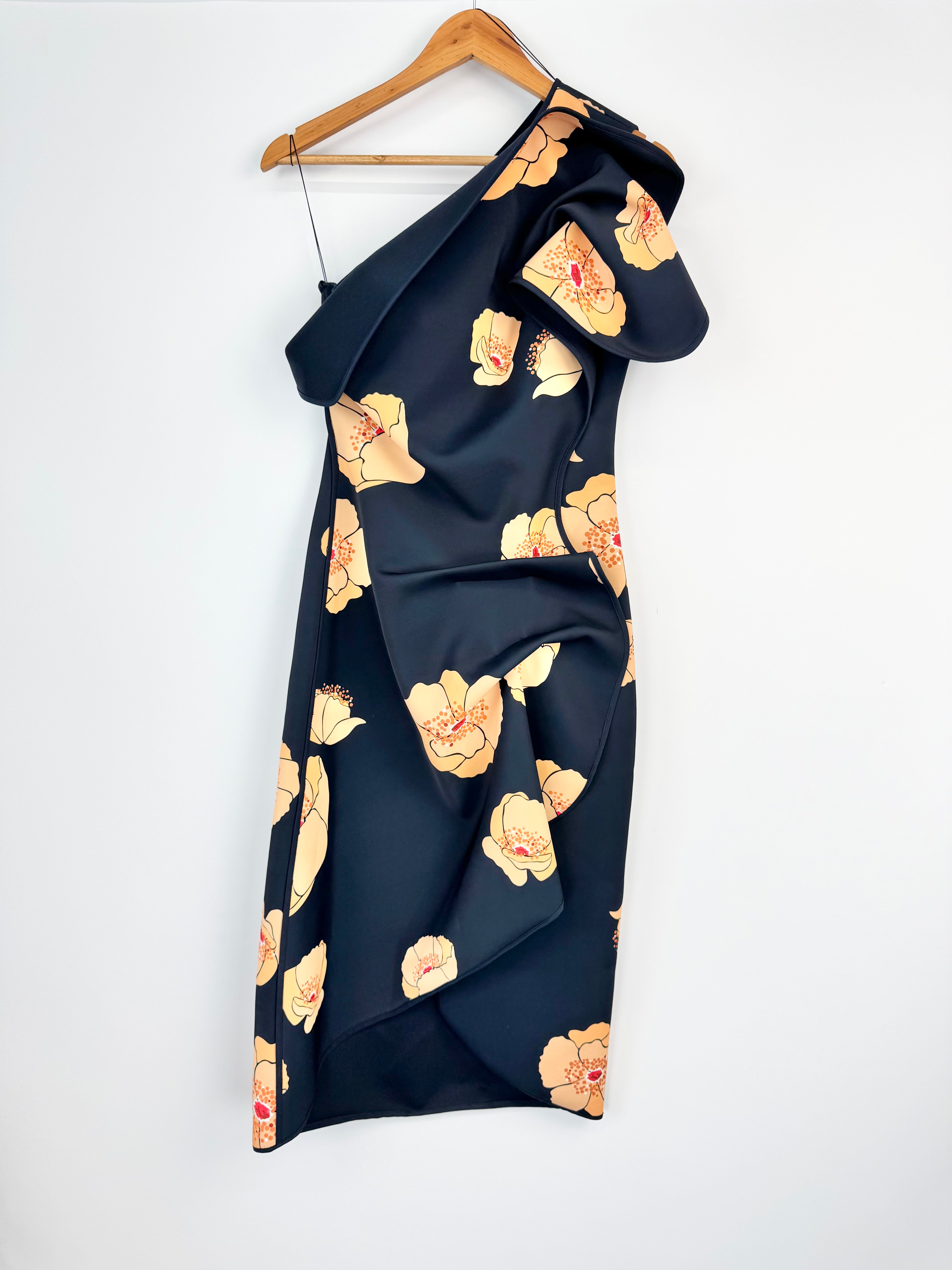 Alcer Floral Off Shoulder Neoprene Dress