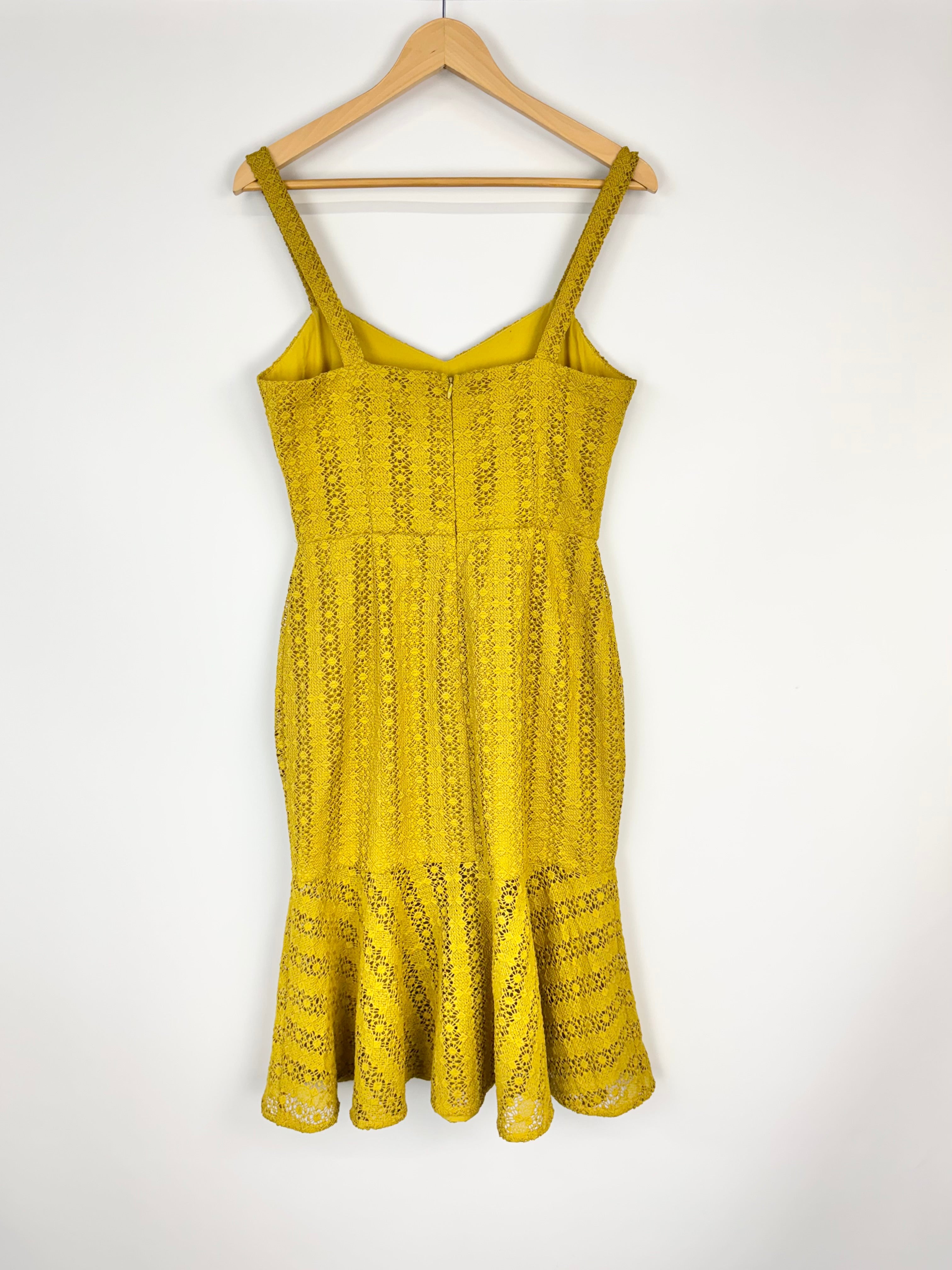 Cooper St Mustard Yellow Lace Dress - AU10