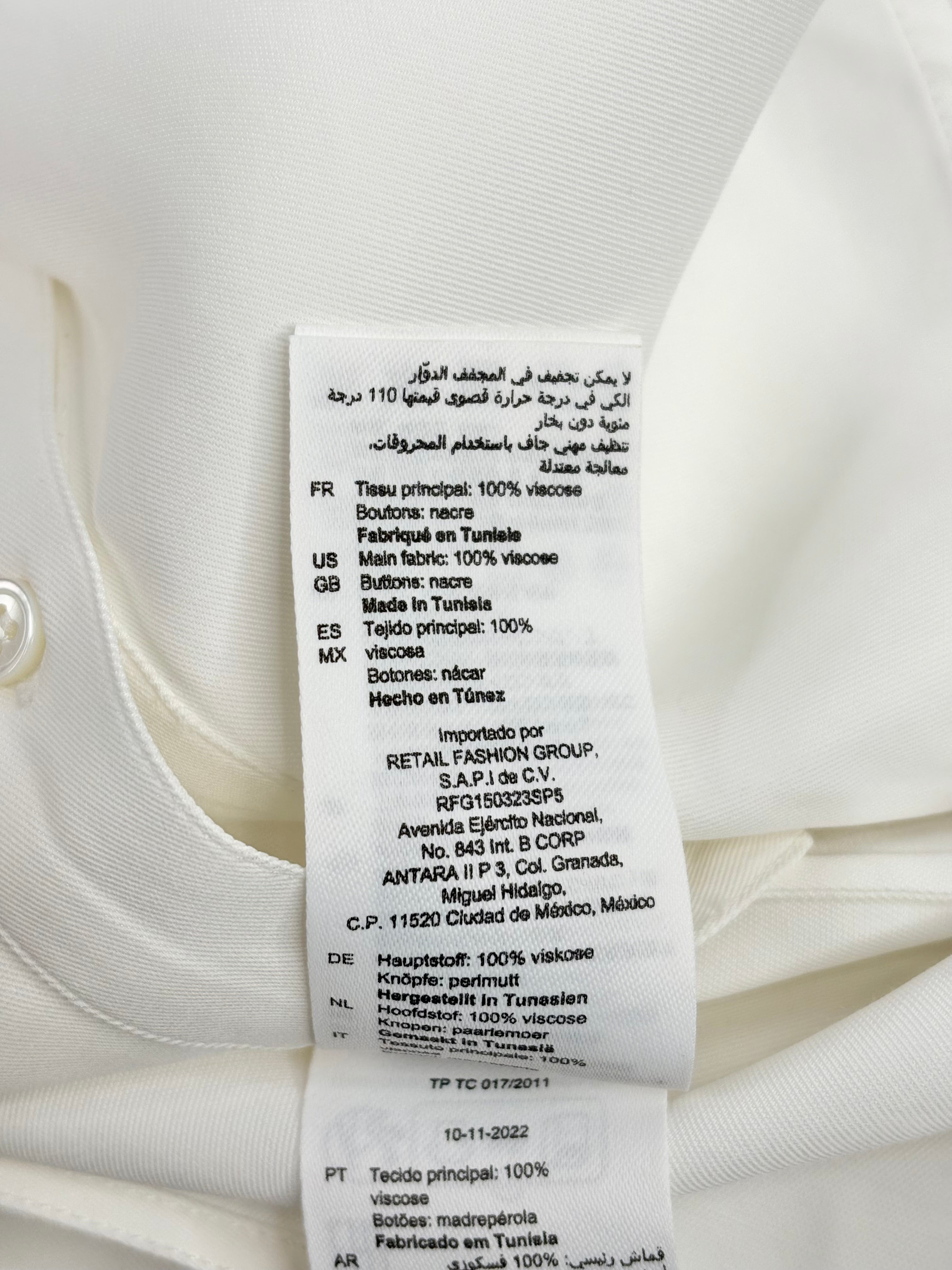 Sandro Ecru Rolled-Short Sleeve Shirt - AU6/8