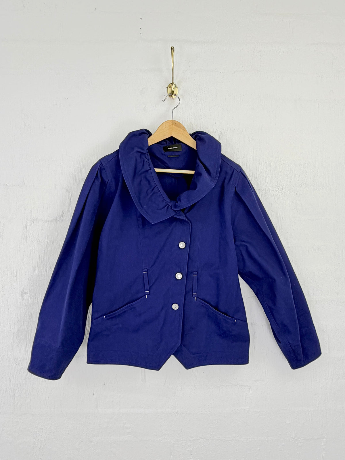 Isabel Marant Electric Blue 'Dipazo' Ruffled Cotton-Twill Jacket - AU8