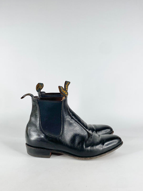 R. M Williams Sleek Black Ankle Boots - 9.5