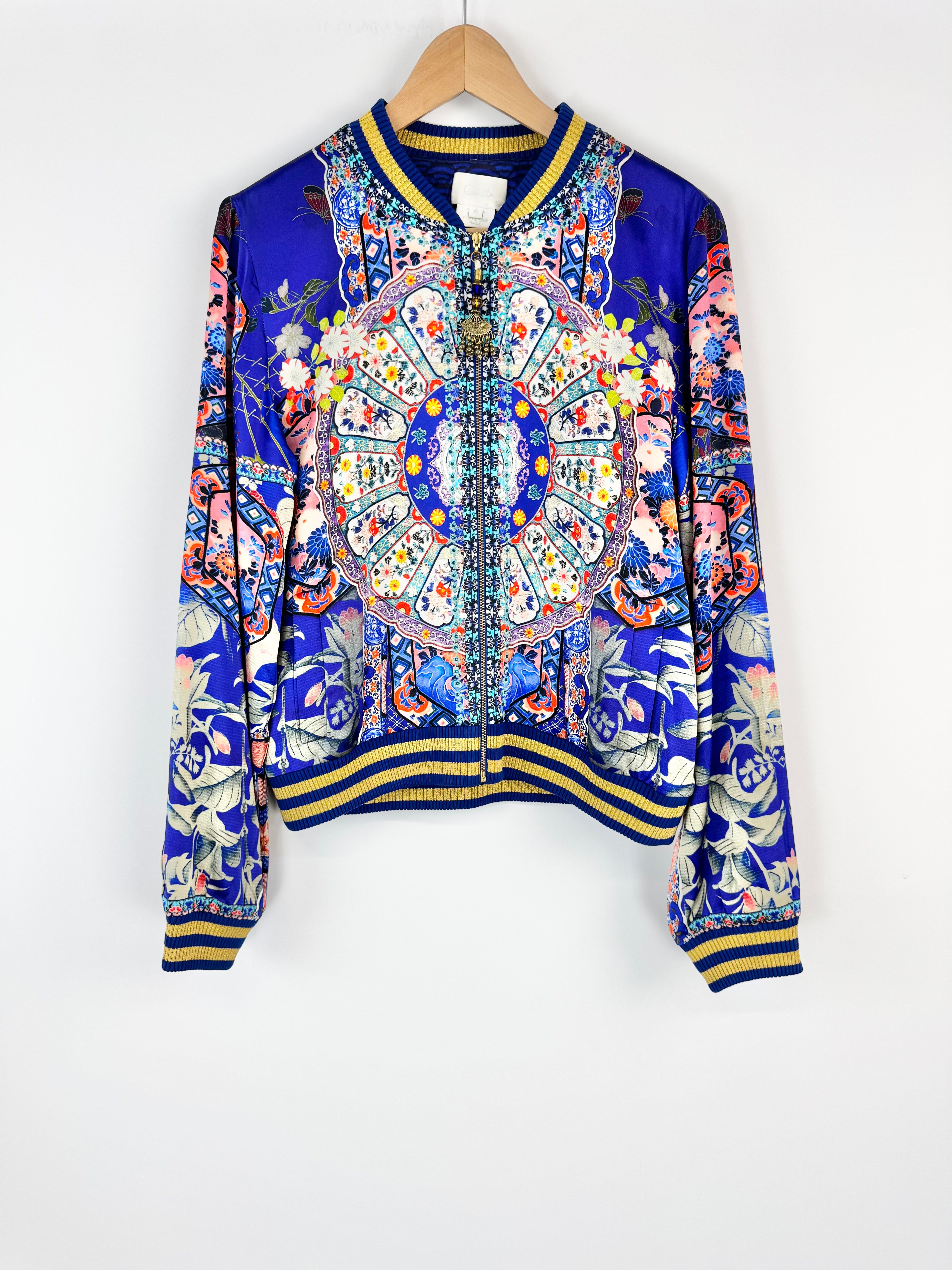 Camilla Blue 'Saturn Sister' Silk Bomber Jacket - AU10/12