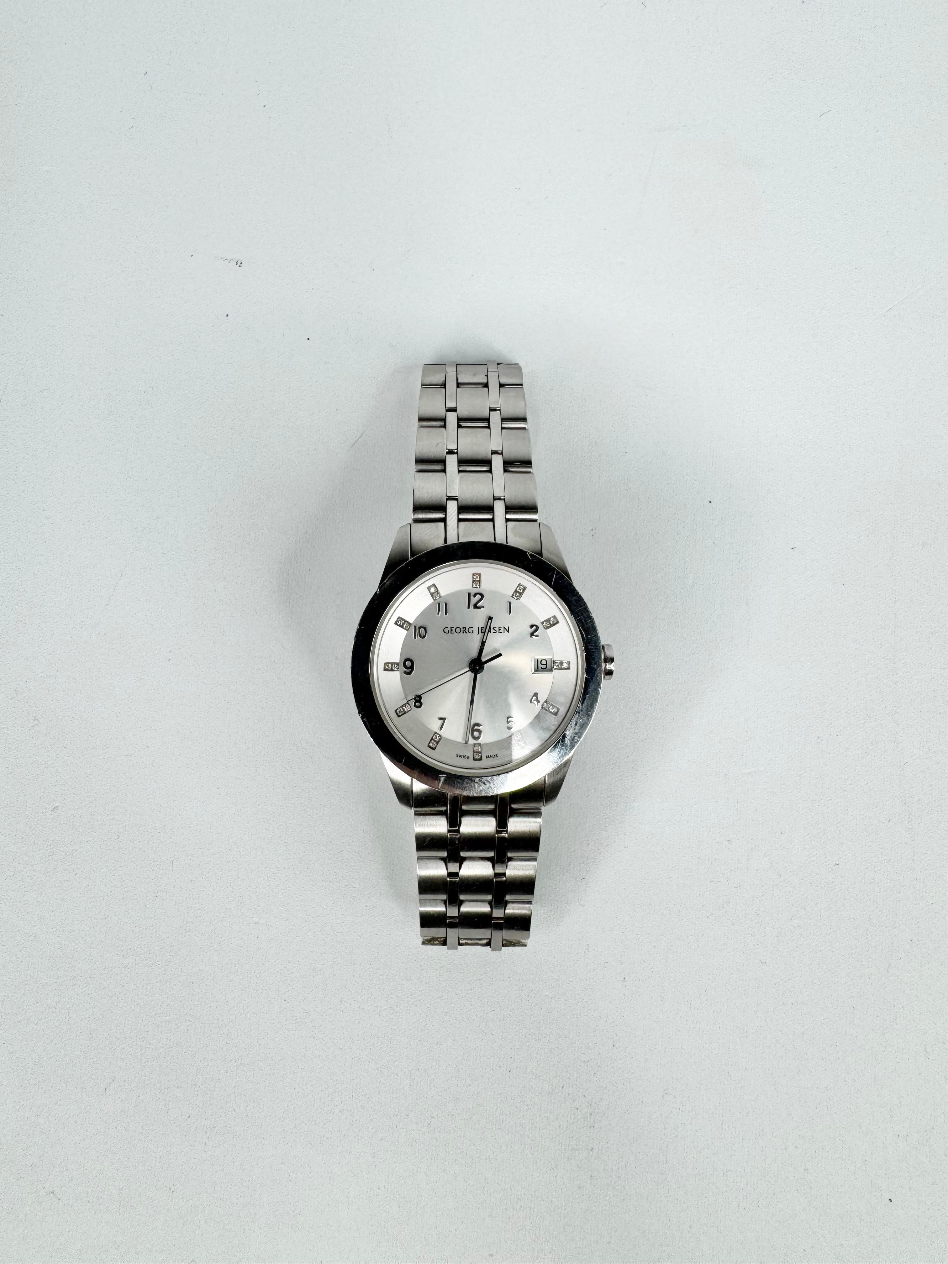 Georg Jensen Design Barth Silver Tone Design Barth Swiss Made Watch