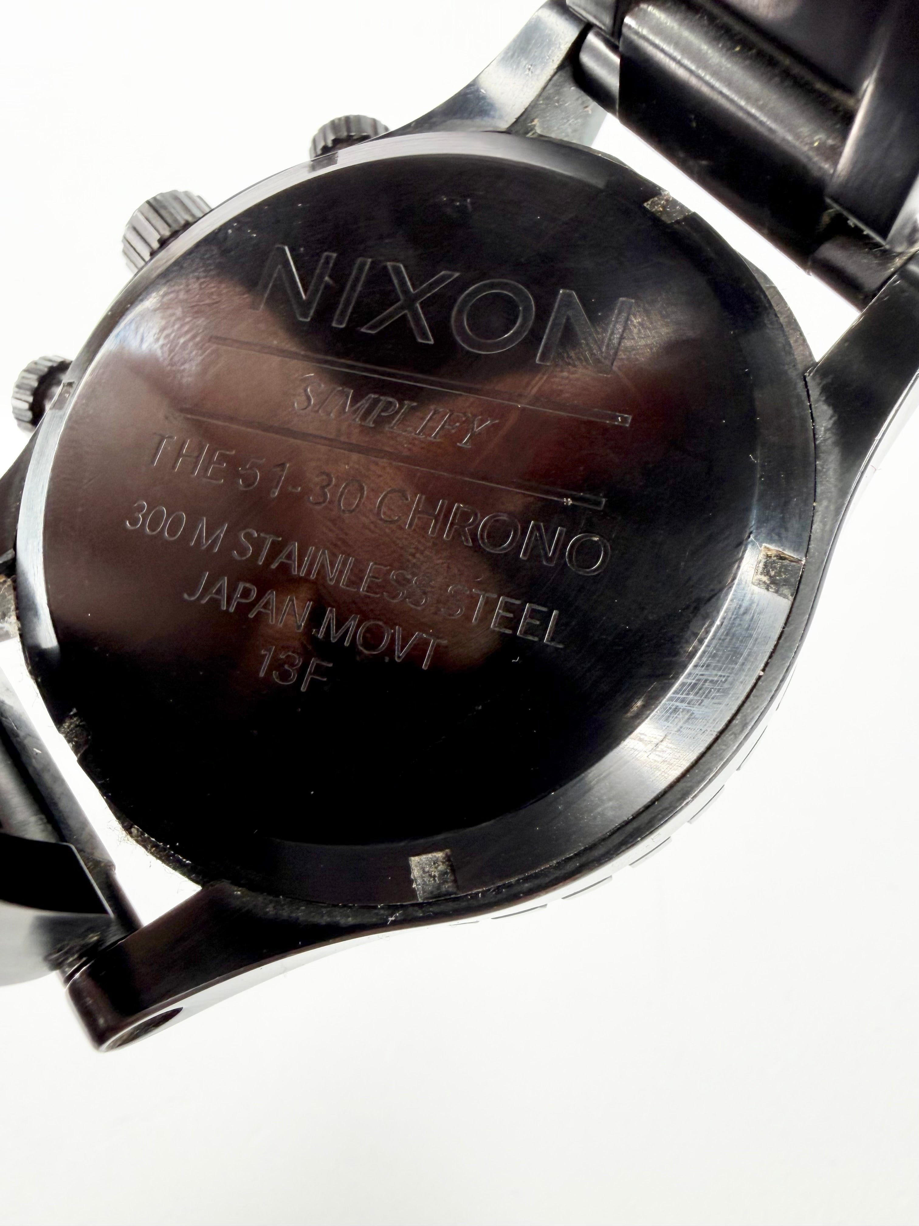 Nixon 51-30 Large Black Chrono Watch