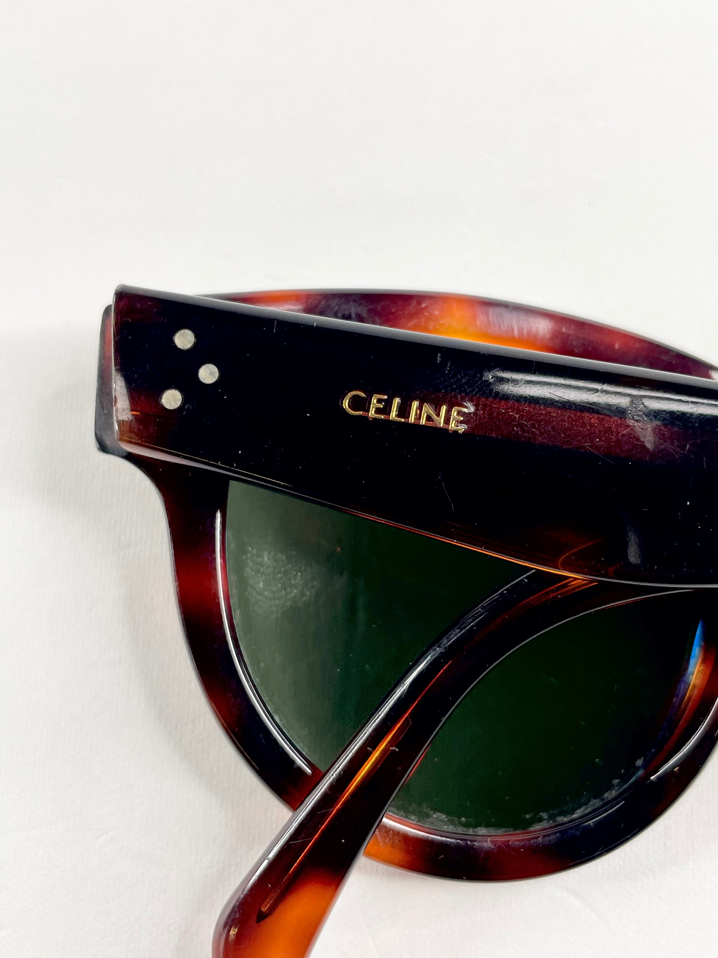 Cèline Shiny Havana/Smoke Mineral Lens Cat-Eye Sunglasses