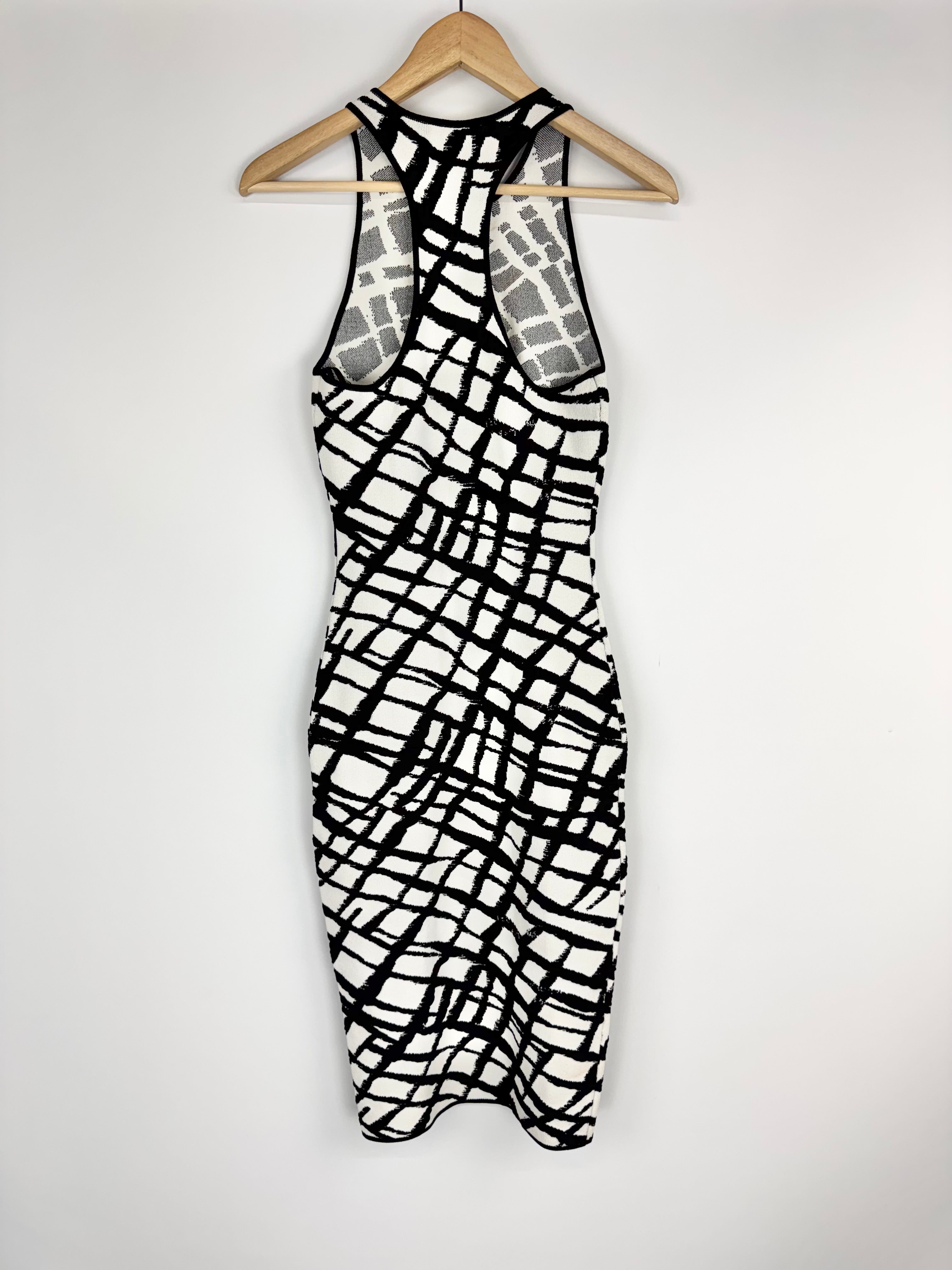 Ronny Kobo Black & White Jacquard Sheath Dress - AU8/10