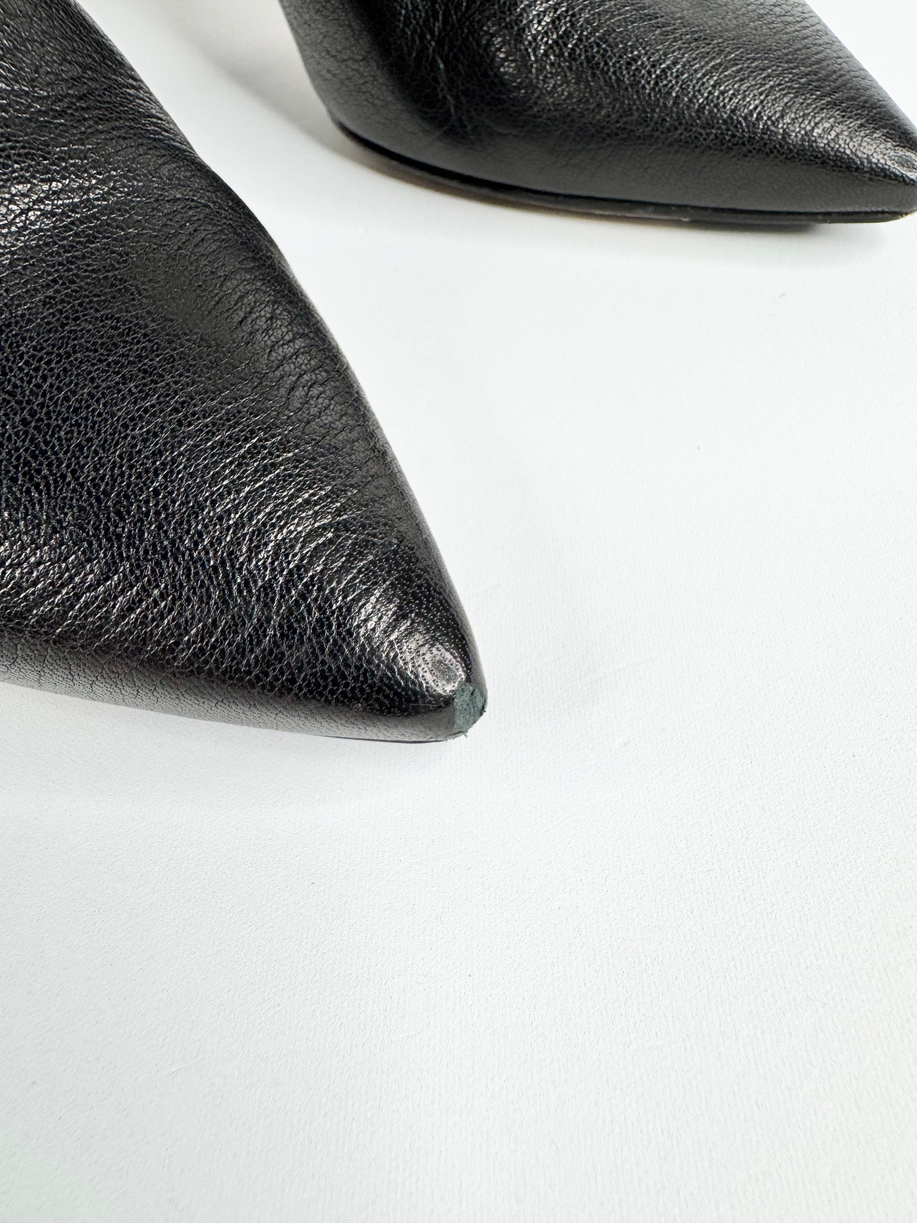 Jimmy Choo Black Grained Leather 'Liesel' Ankle Boots - EU36