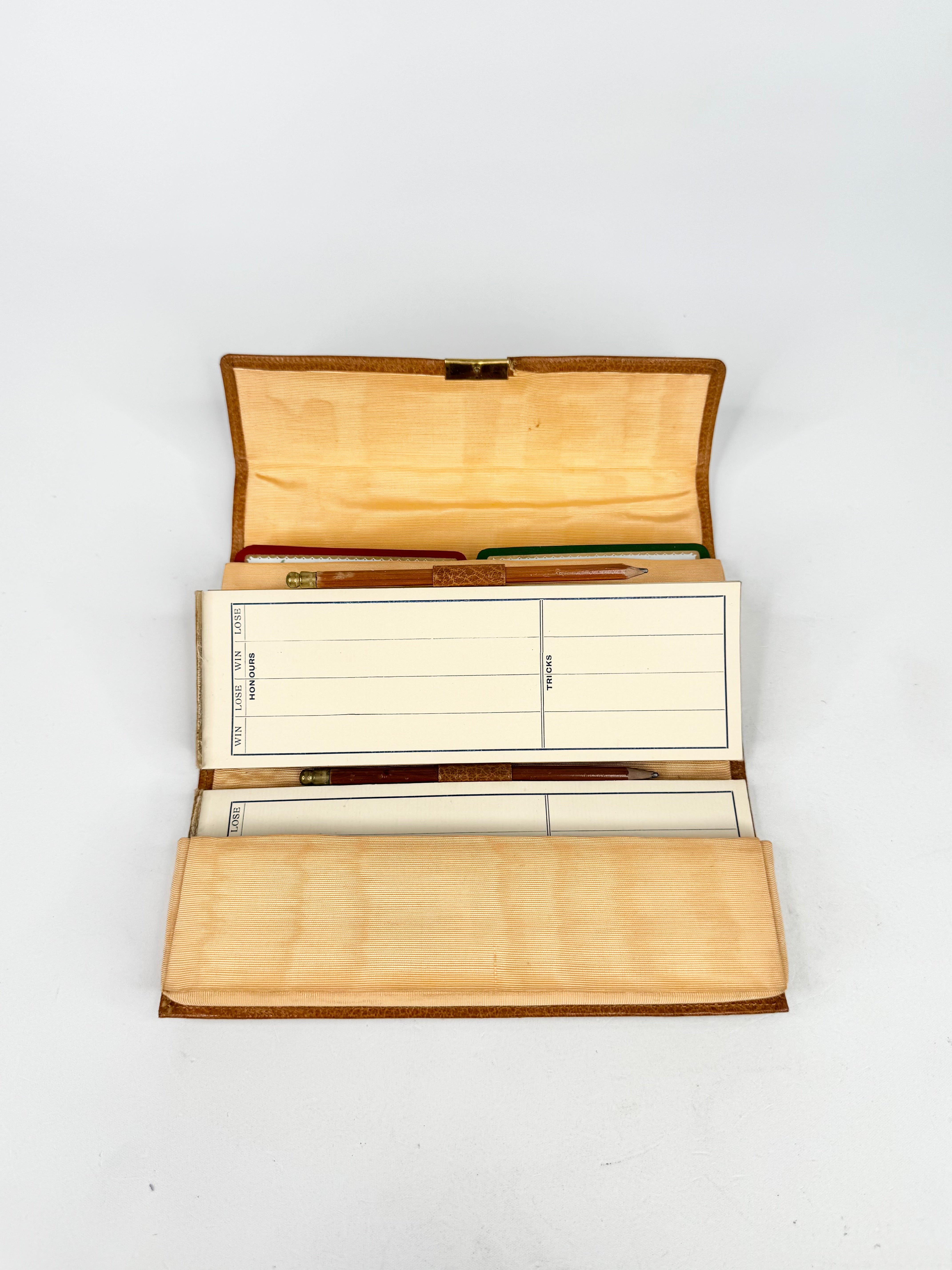 Vintage Hardy Bros Leather Bound Card Game Set