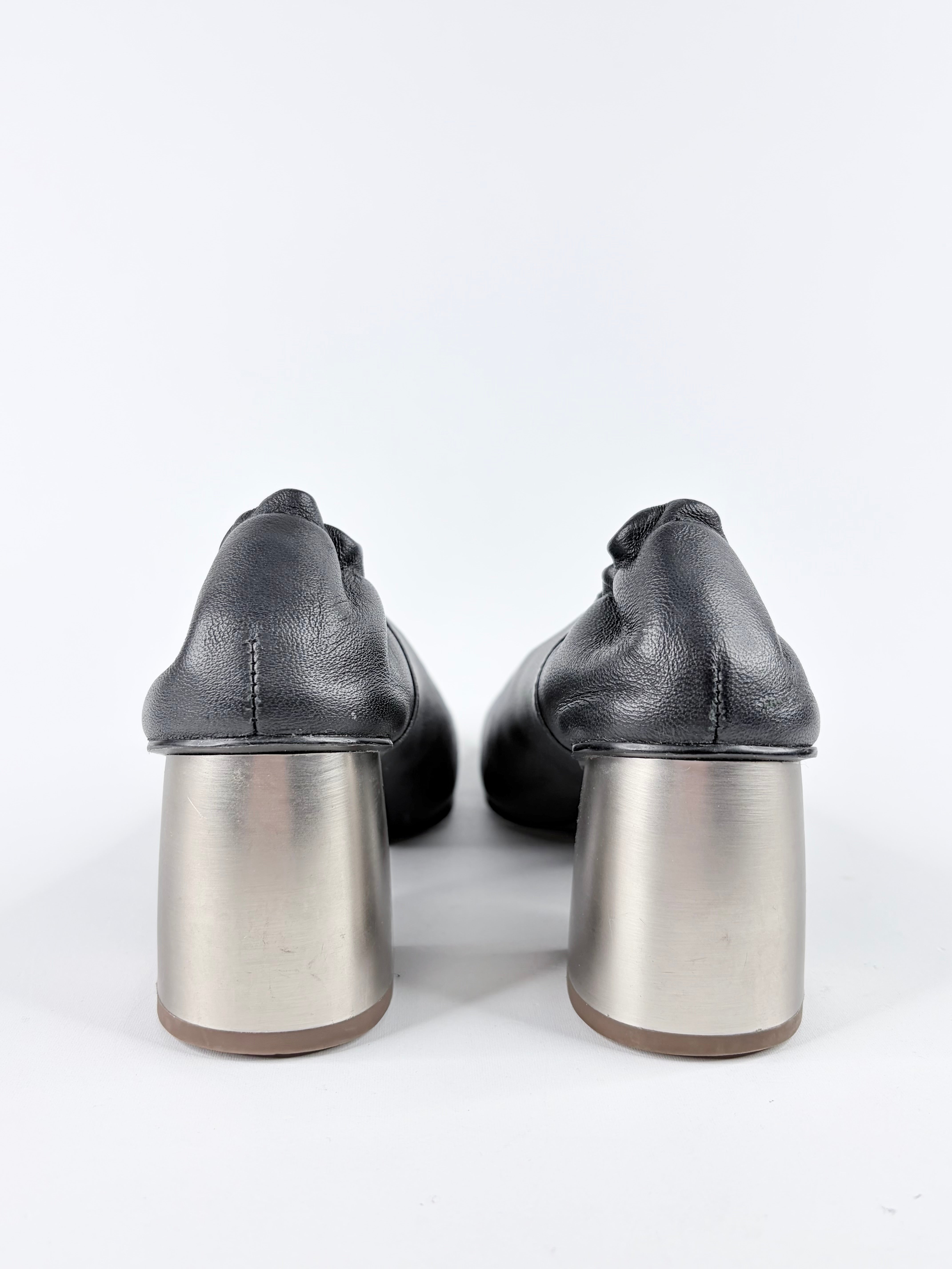Jil Sander Navy Black Block Heel Pumps - EU37