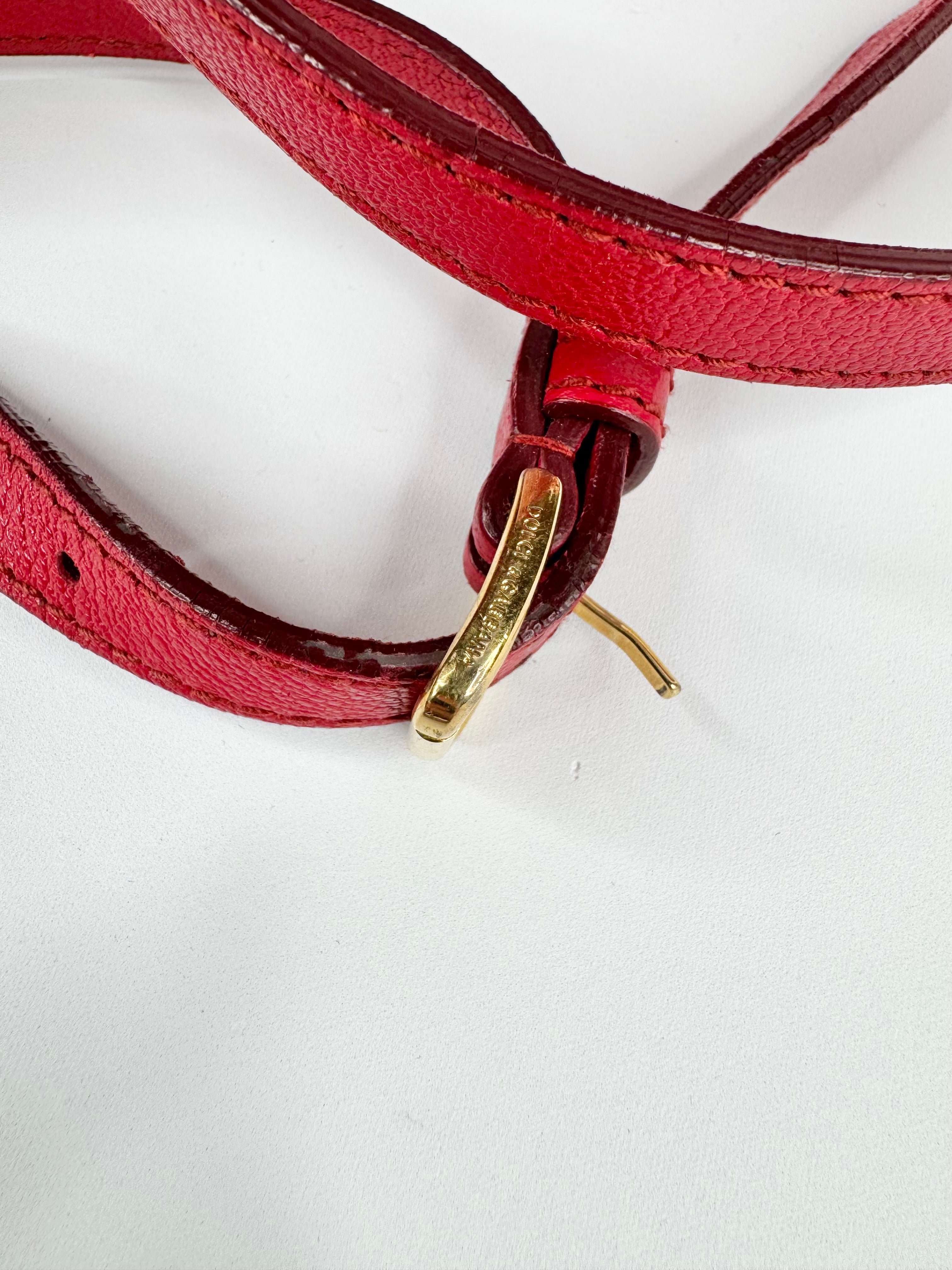 Dolce & Gabbana Red Leather Top Handle Handbag