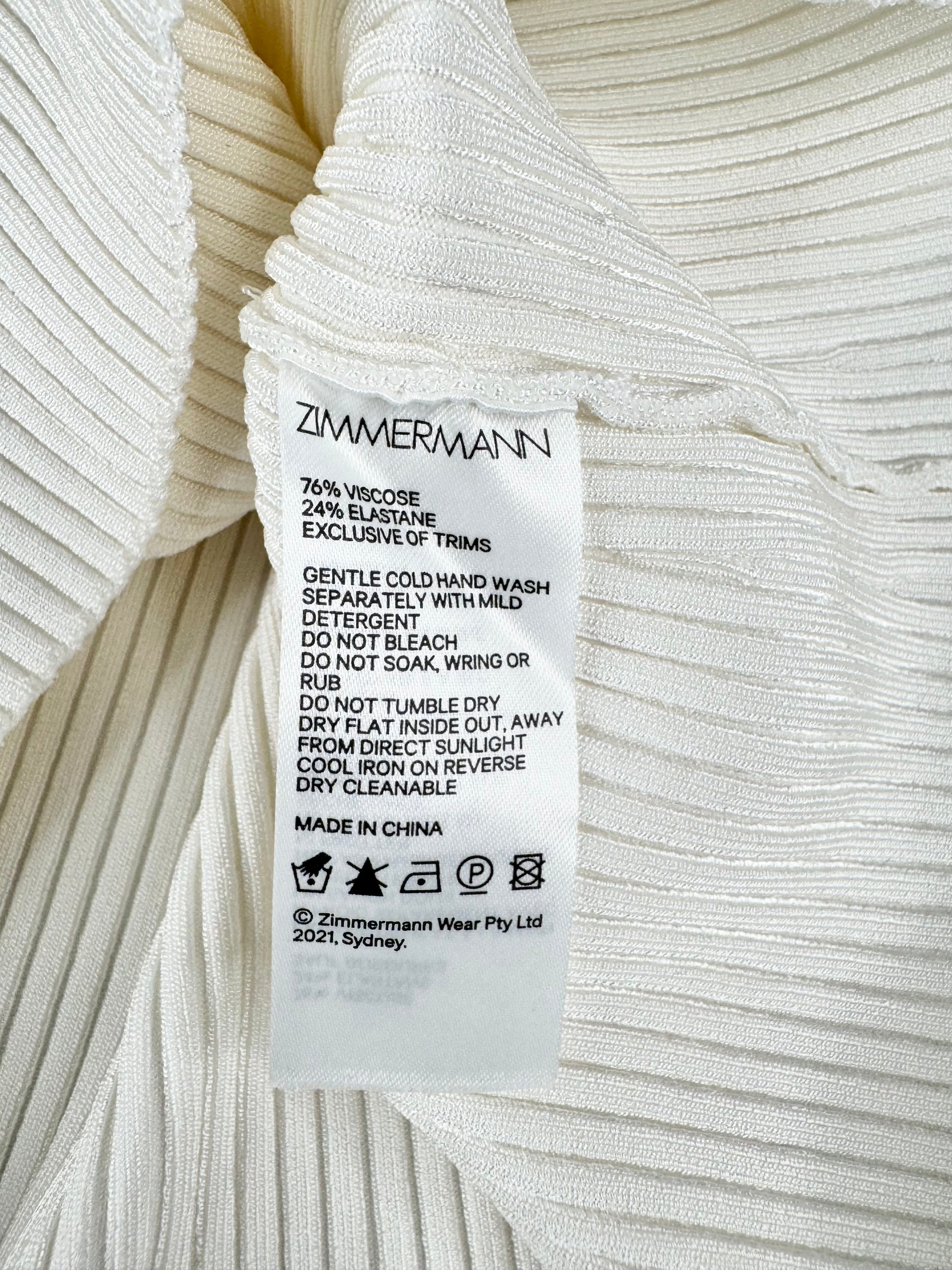 Zimmermann Cream 'Postcard' One Should Ruffle Trim Tank Top - AU10