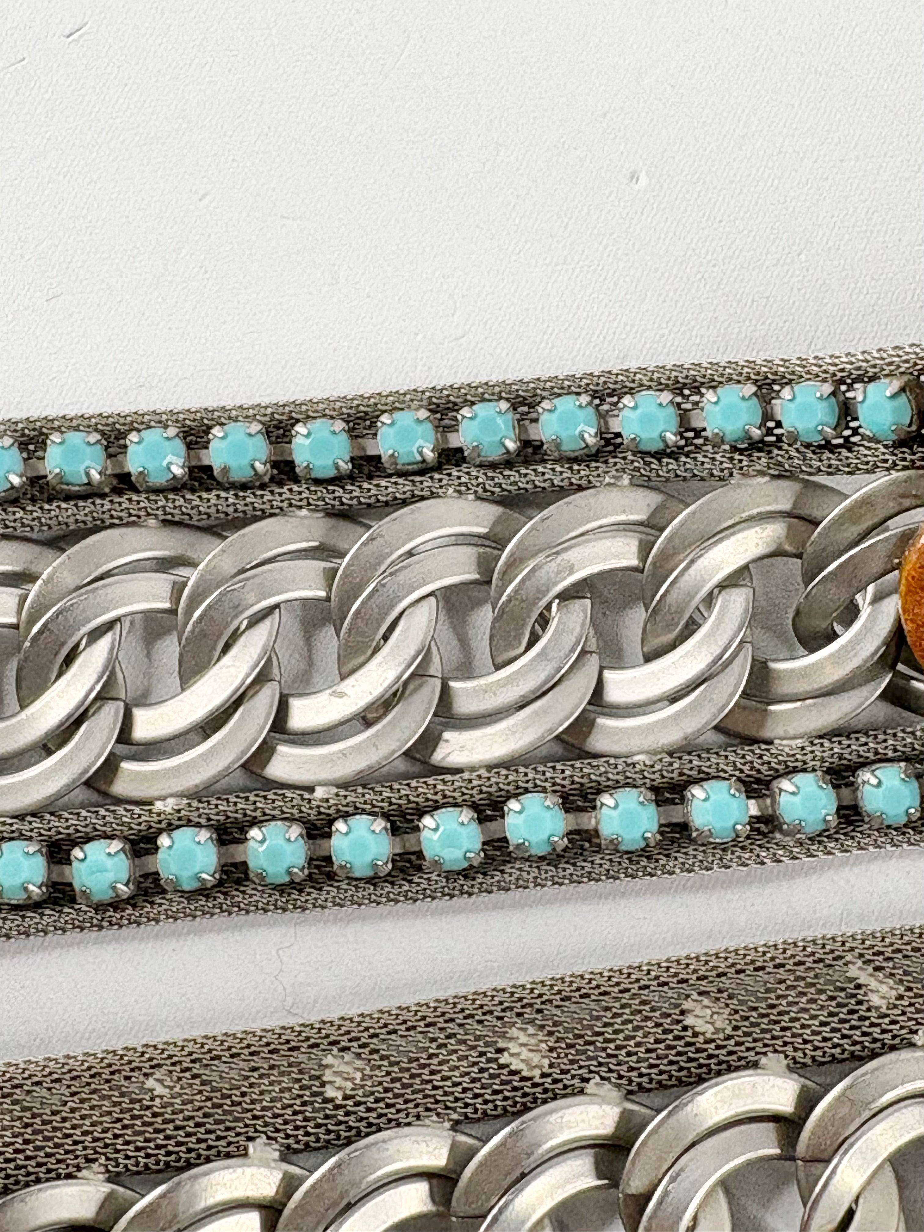 Vintage Nanni Leather & Brass Shingled Belt