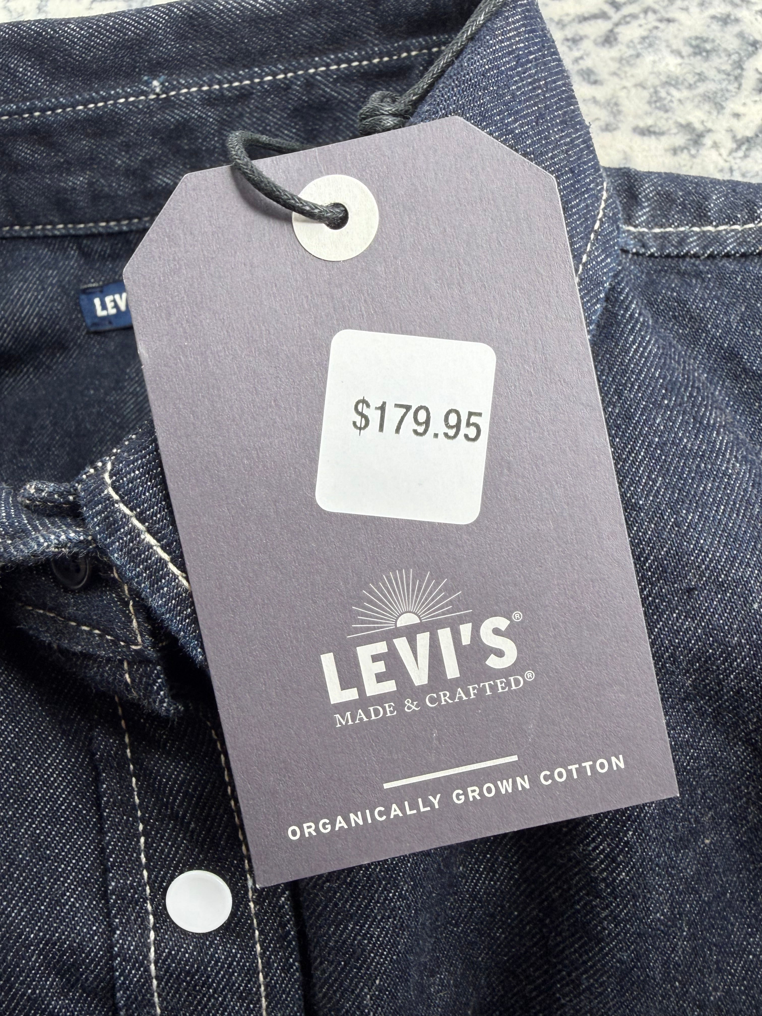 Levi's Dark Blue & White Click Button Shirt - XL