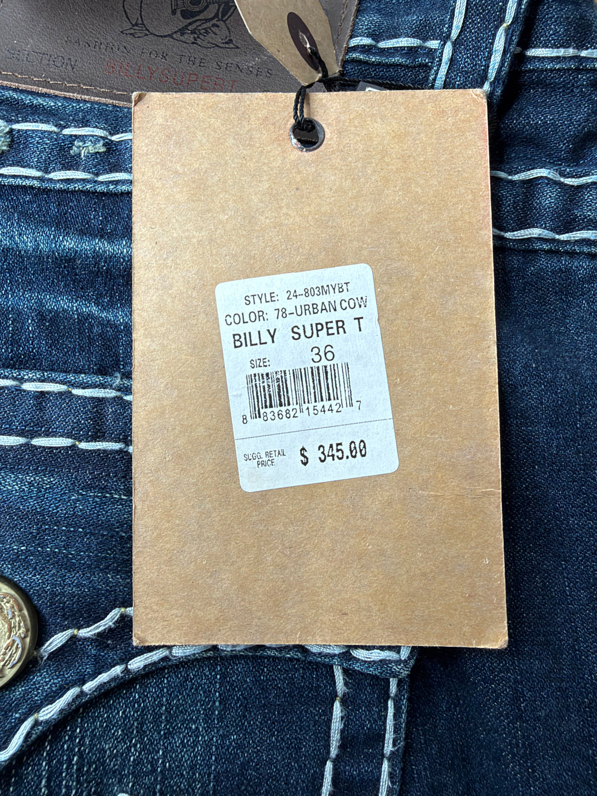 True Religion Urban Cowboy 'Billy' Super T Jeans NWT - 36