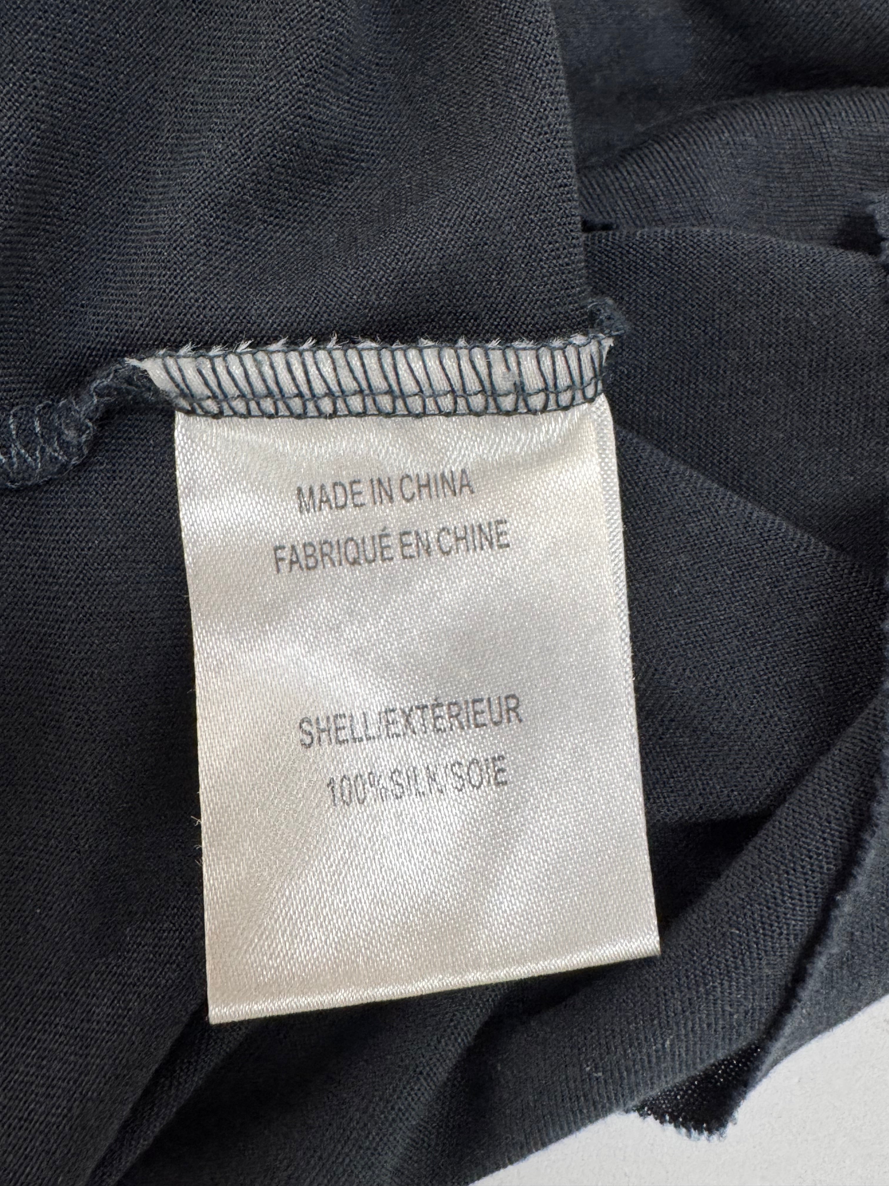 Helmut Lang Dark Blue Silk Jersey Draped Midi Dress - AU10/12