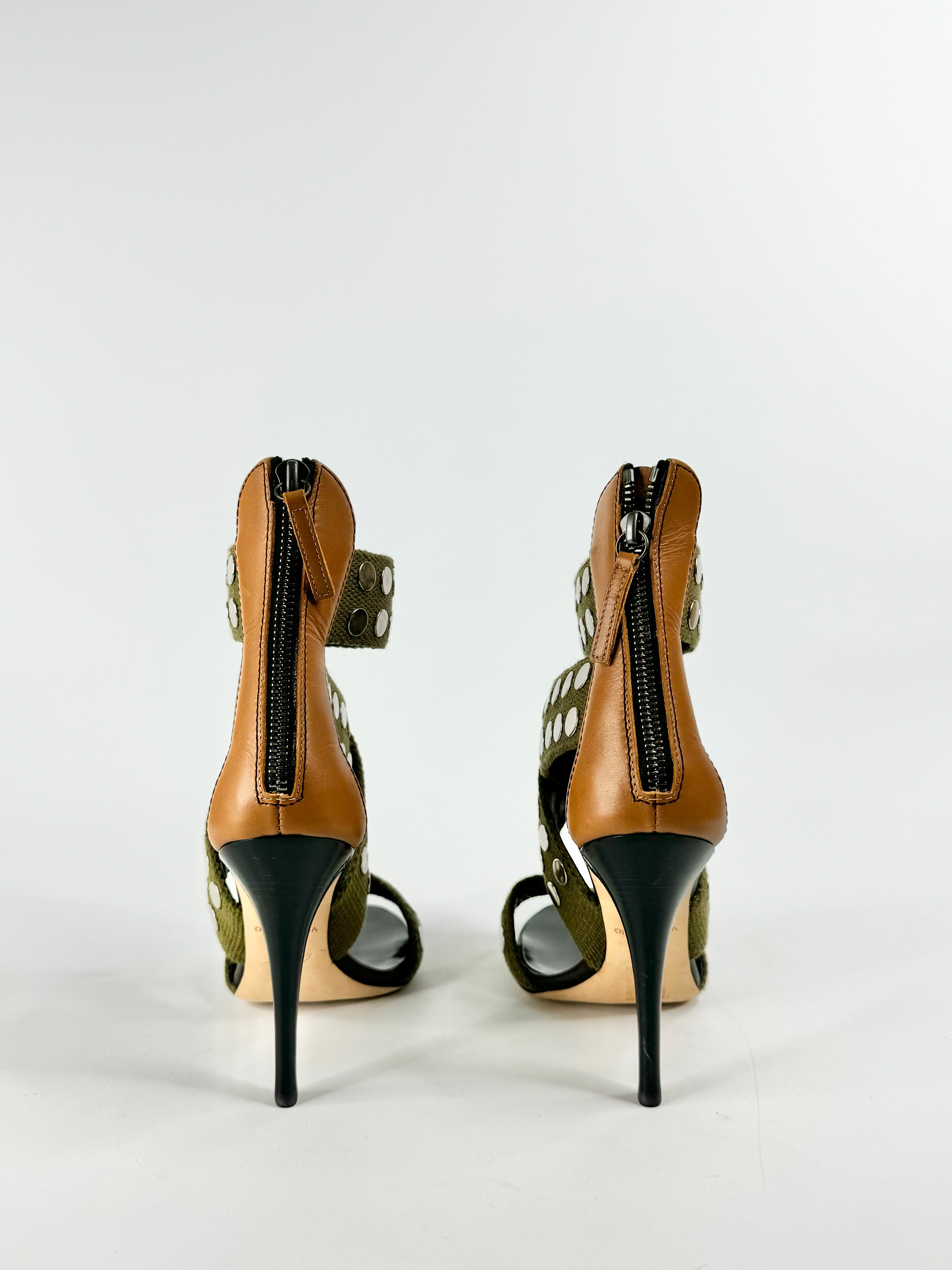 Giuseppe Zanotti Olive Green Stilettos - EU35.5